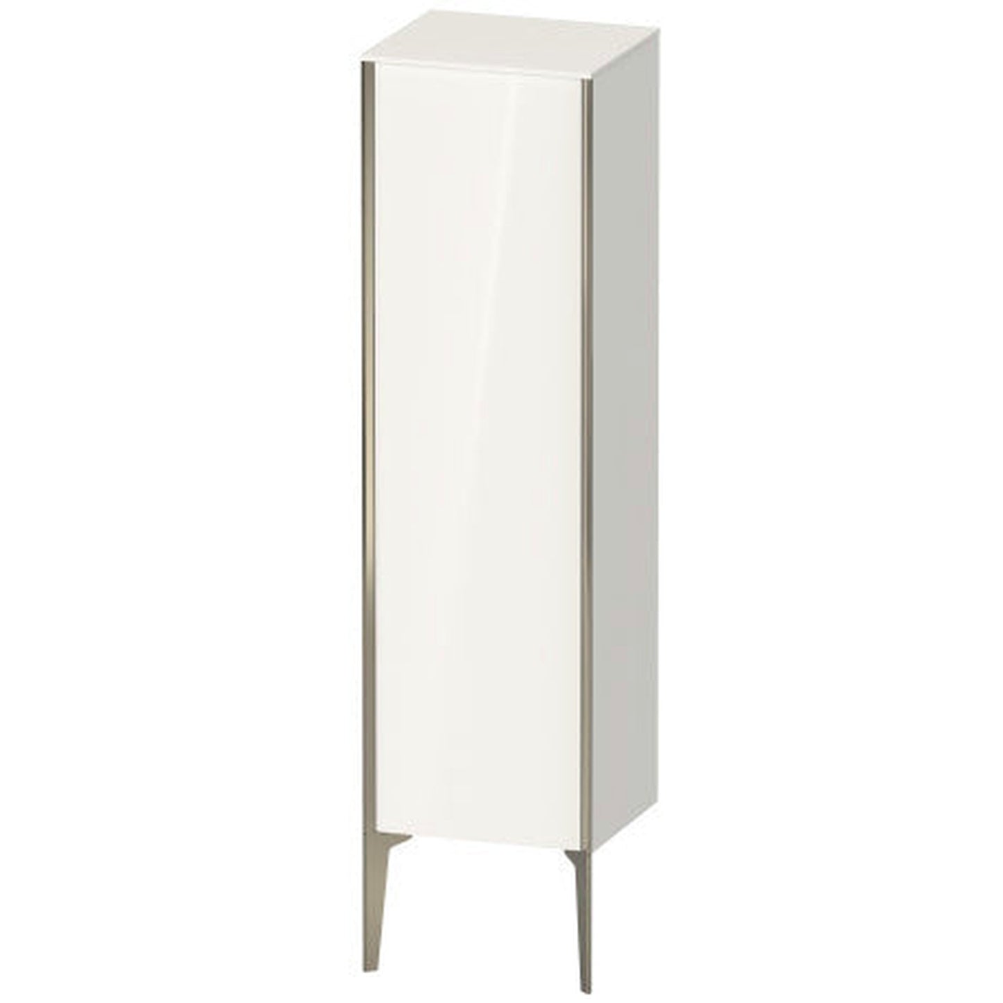 Duravit Xviu 16" x 52" Semi Tall Cabinet With Right Hinge, Champagne Matt and White High Gloss Finish (XV1325RB122)