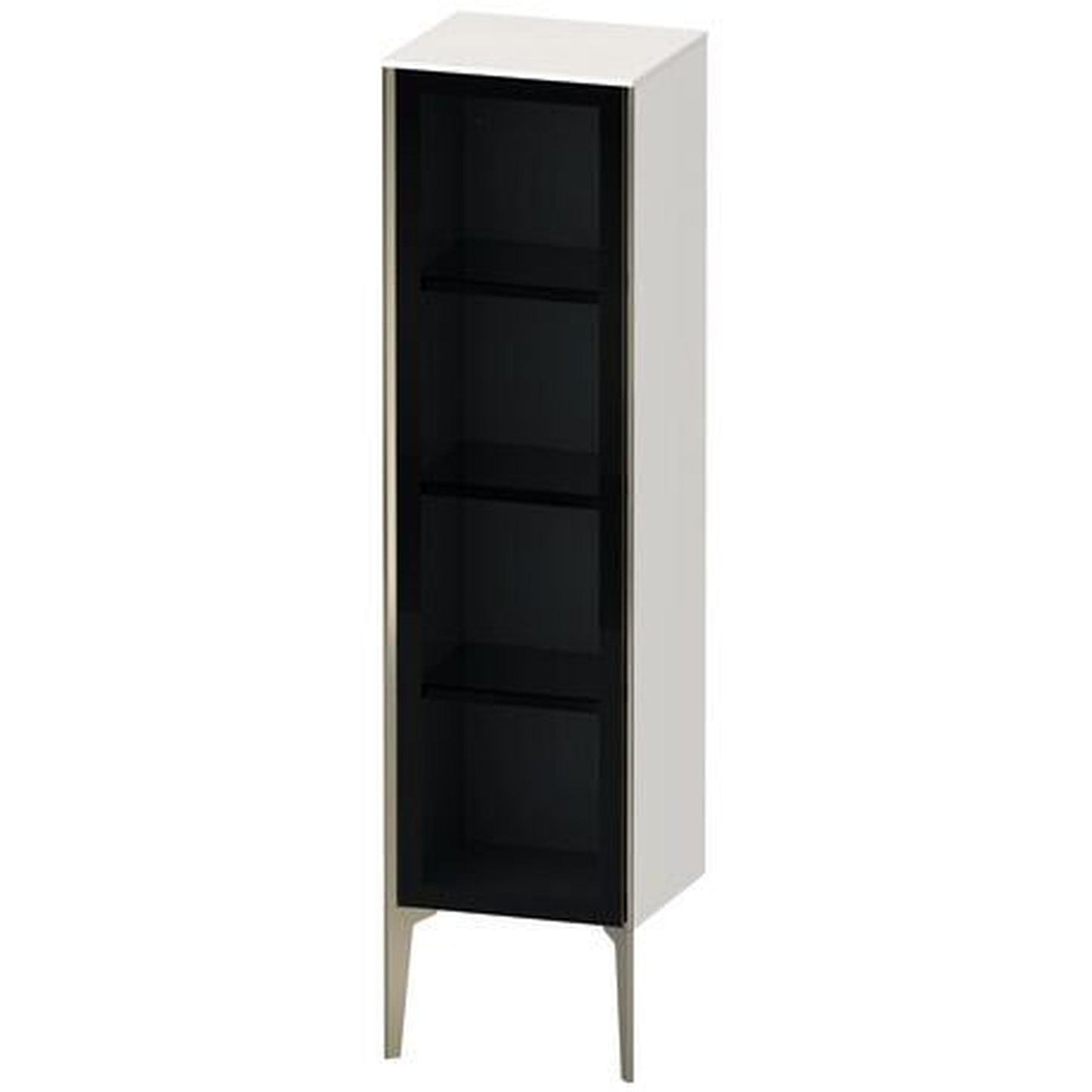 Duravit Xviu 16" x 52" Semi Tall Cabinet With Right Hinge, Champagne Matt and White High Gloss Finish (XV1367RB122)