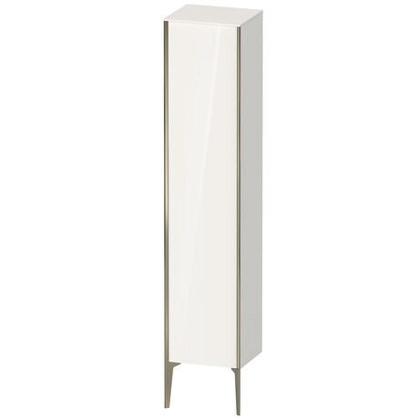 Duravit Xviu 16" x 70" Tall Cabinet With Right Hinge, Champagne Matt and White High Gloss Finish (XV1335RB122)
