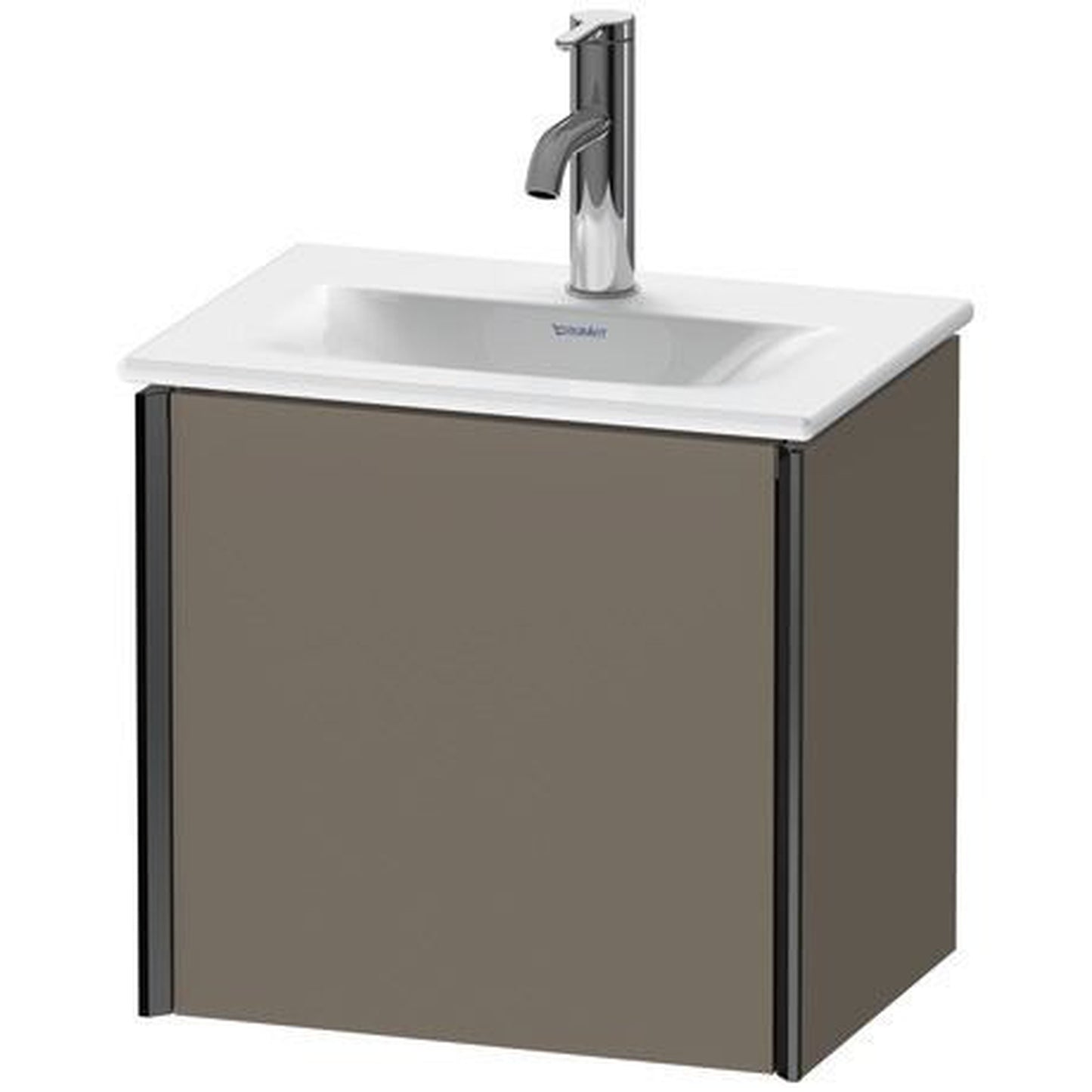 Duravit Xviu 17" x 16" x 12" One Door Wall-Mount Vanity Unit With Left Hinge, Flannel Grey Satin Matt Lacquer (XV4030LB290)