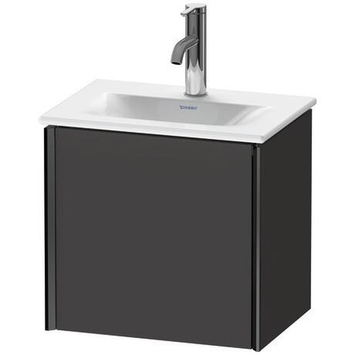 Duravit Xviu 17" x 16" x 12" One Door Wall-Mount Vanity Unit With Left Hinge, Graphite Super Matt (XV4030LB280)