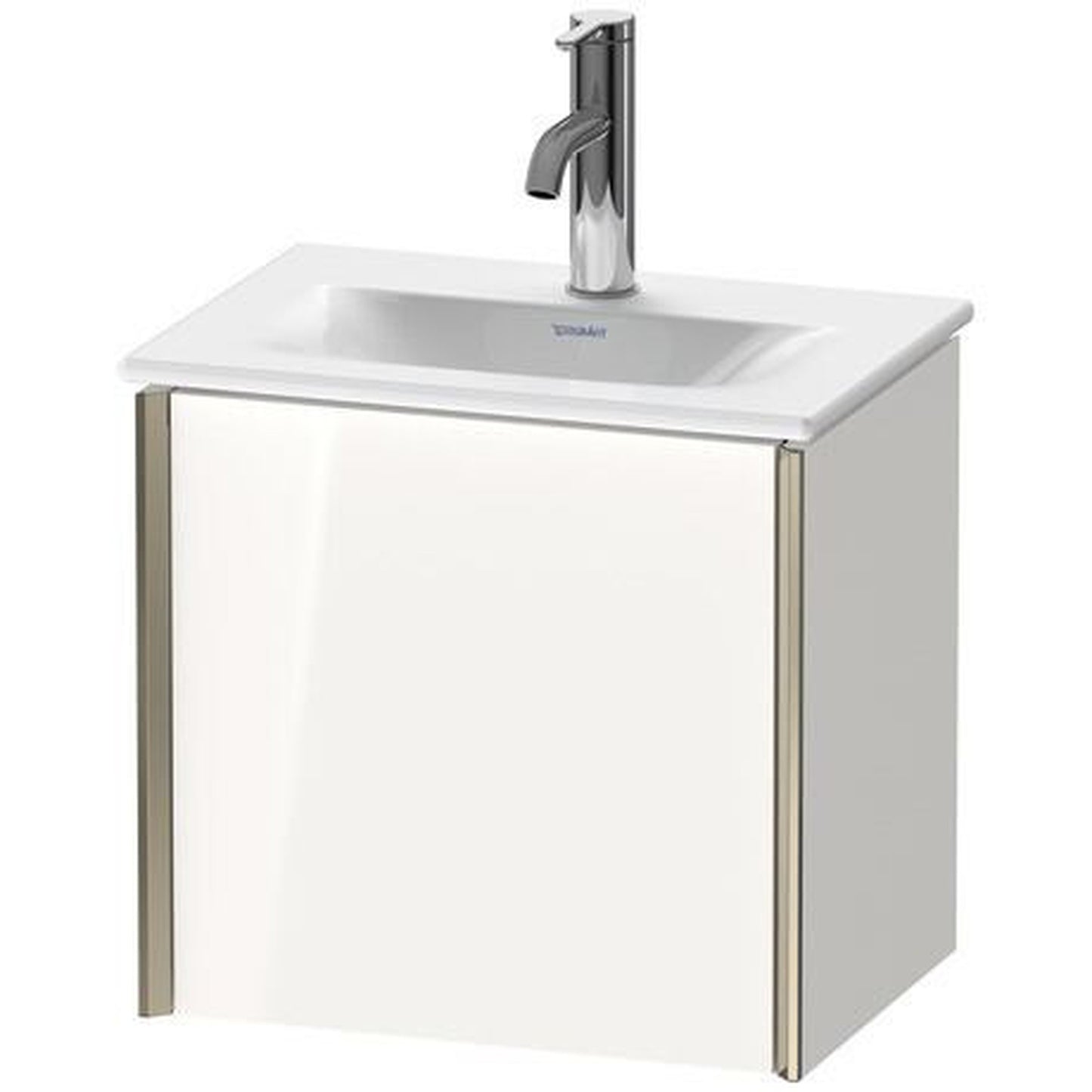 Duravit Xviu 17" x 16" x 12" One Door Wall-Mount Vanity Unit With Left Hinge, White High Gloss Lacquer (XV4030LB185)