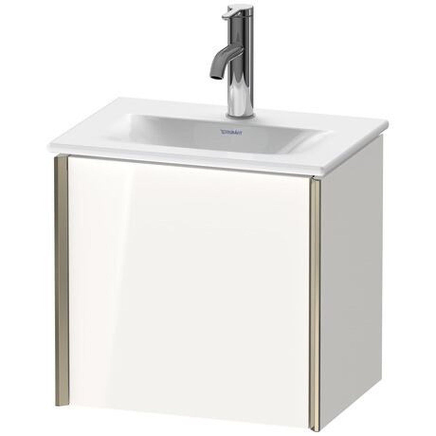 Duravit Xviu 17" x 16" x 12" One Door Wall-Mount Vanity Unit With Left Hinge, White High Gloss (XV4030LB122)