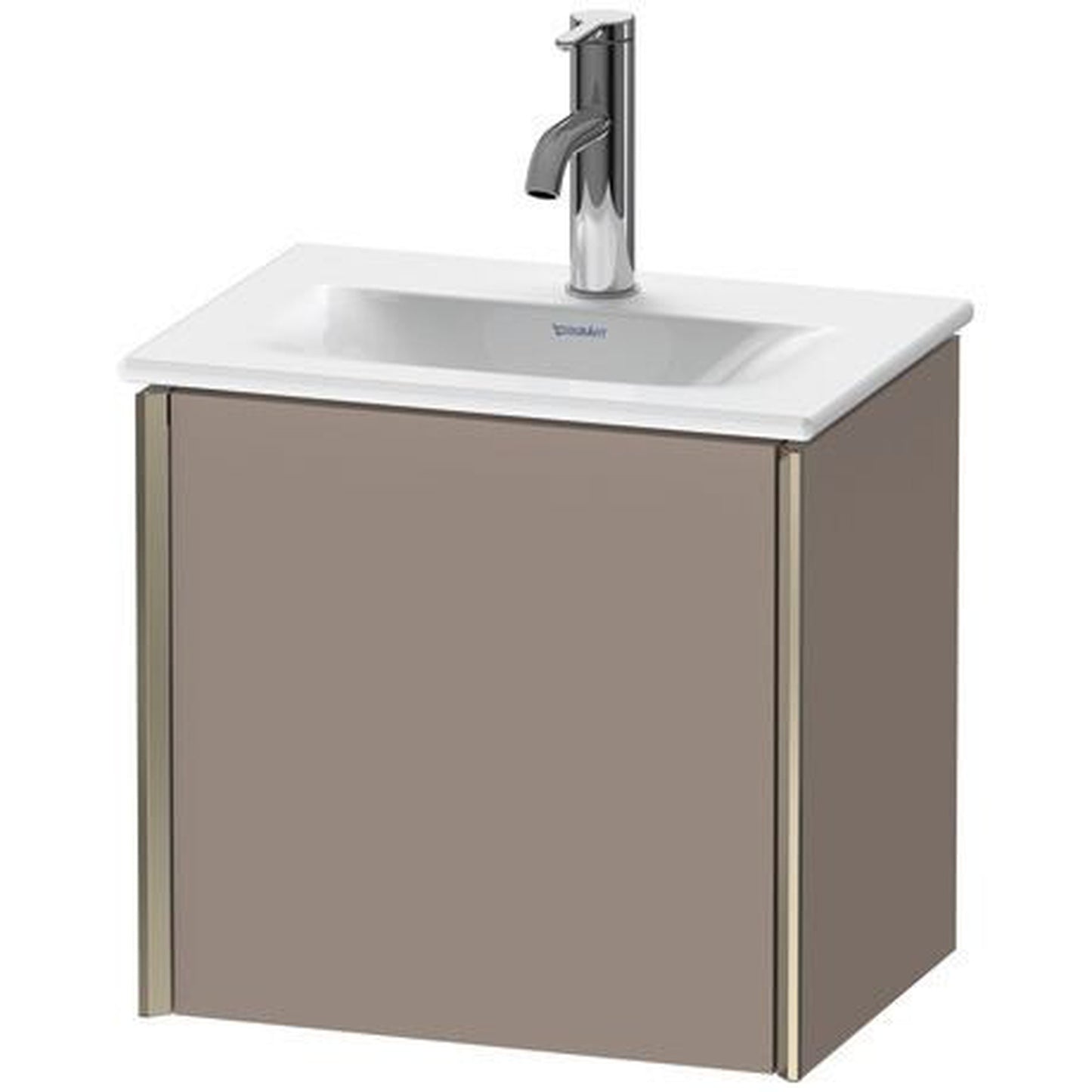 Duravit Xviu 17" x 16" x 12" One Door Wall-Mount Vanity Unit With Right Hinge, Basalt Matt (XV4030RB143)