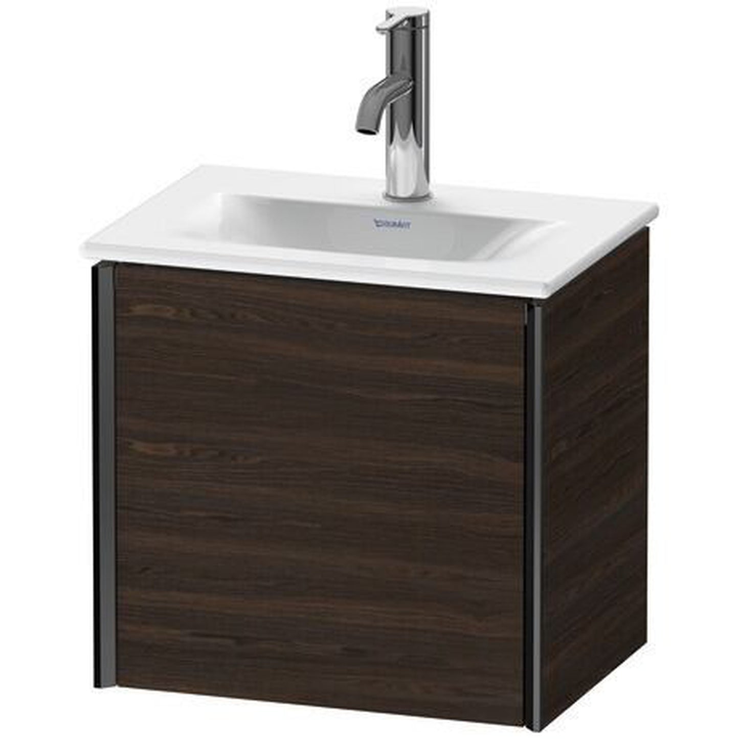 Duravit Xviu 17" x 16" x 12" One Door Wall-Mount Vanity Unit With Right Hinge, Brushed Walnut Real Wood Veneer (XV4030RB269)