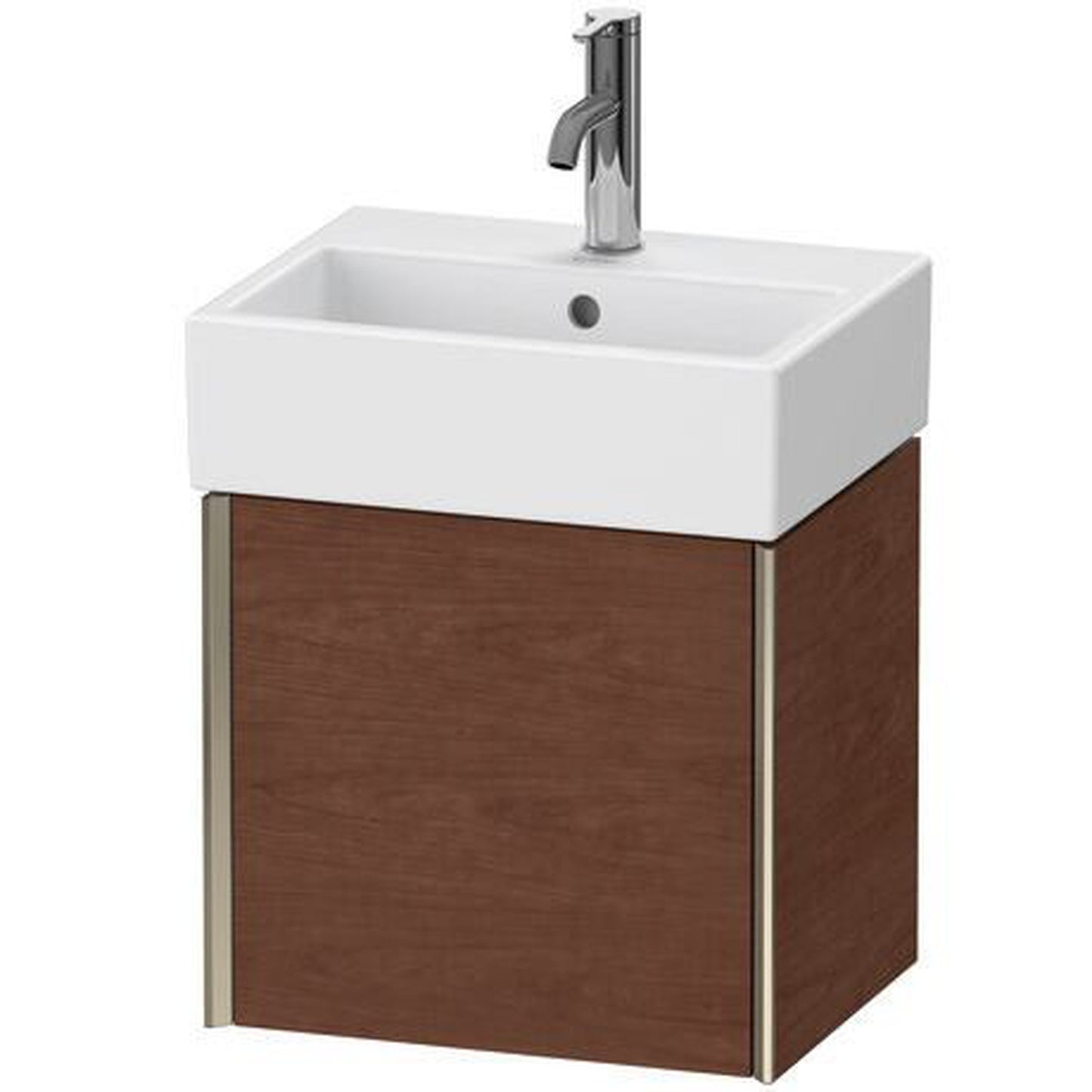 Duravit Xviu 17" x 16" x 13" One Door Wall-Mount Vanity Unit With Left Hinge, American Walnut (XV4231LB113)