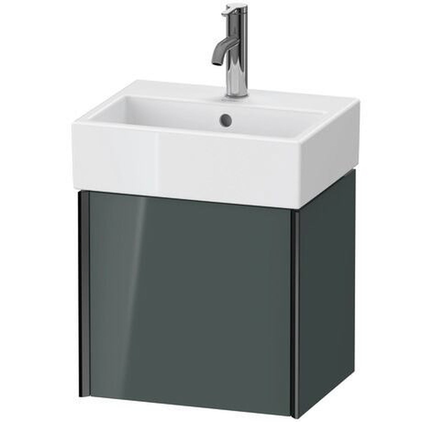 Duravit Xviu 17" x 16" x 13" One Door Wall-Mount Vanity Unit With Left Hinge, Dolomiti Grey High Gloss Lacquer (XV4231LB238)