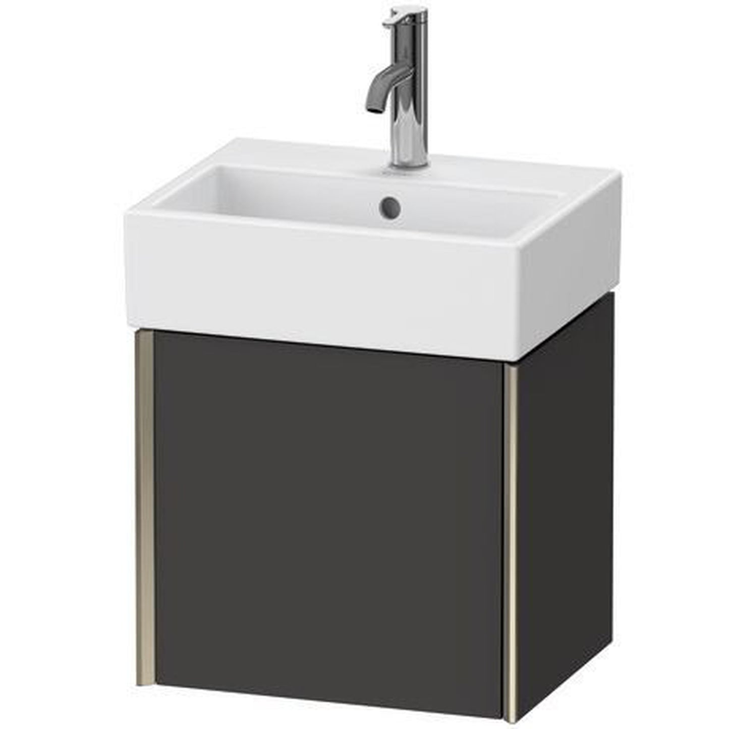 Duravit Xviu 17" x 16" x 13" One Door Wall-Mount Vanity Unit With Left Hinge, Graphite Super Matt (XV4231LB180)