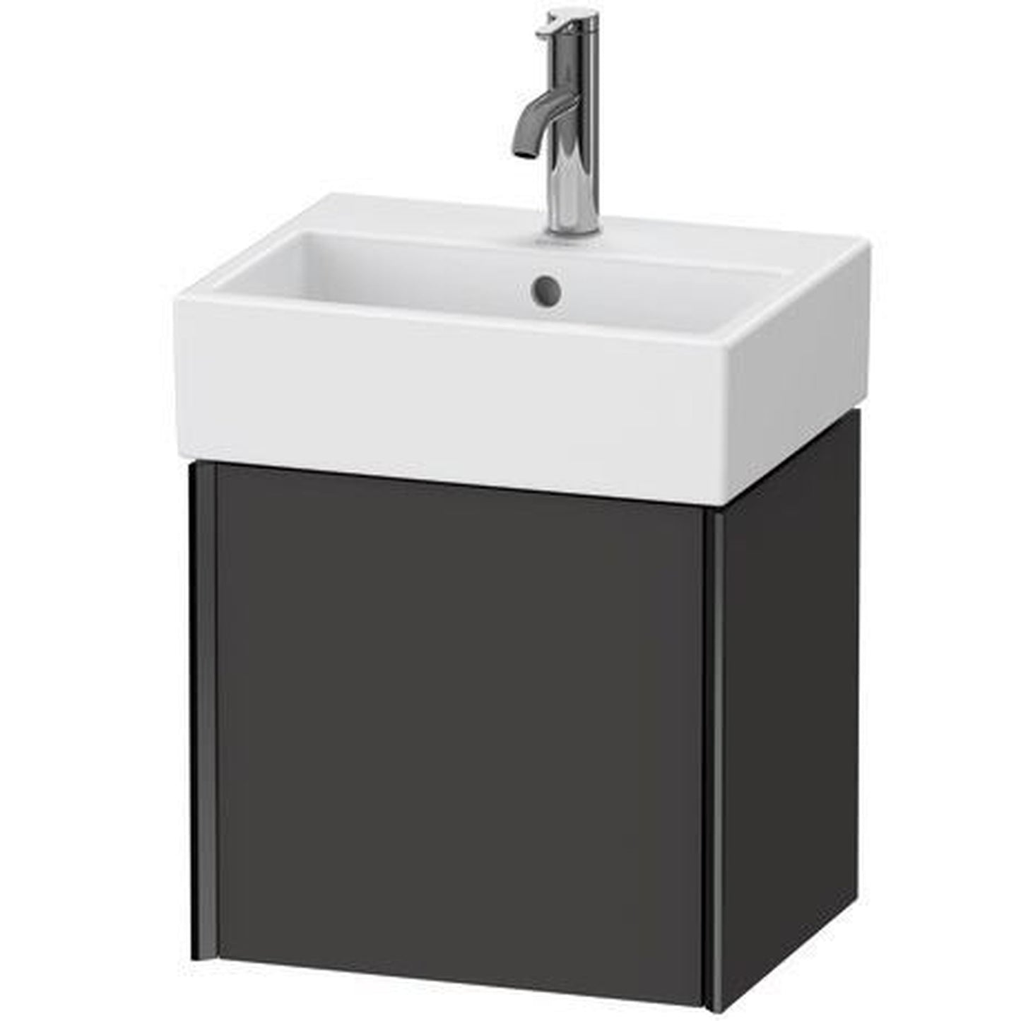 Duravit Xviu 17" x 16" x 13" One Door Wall-Mount Vanity Unit With Left Hinge, Graphite Super Matt (XV4231LB280)