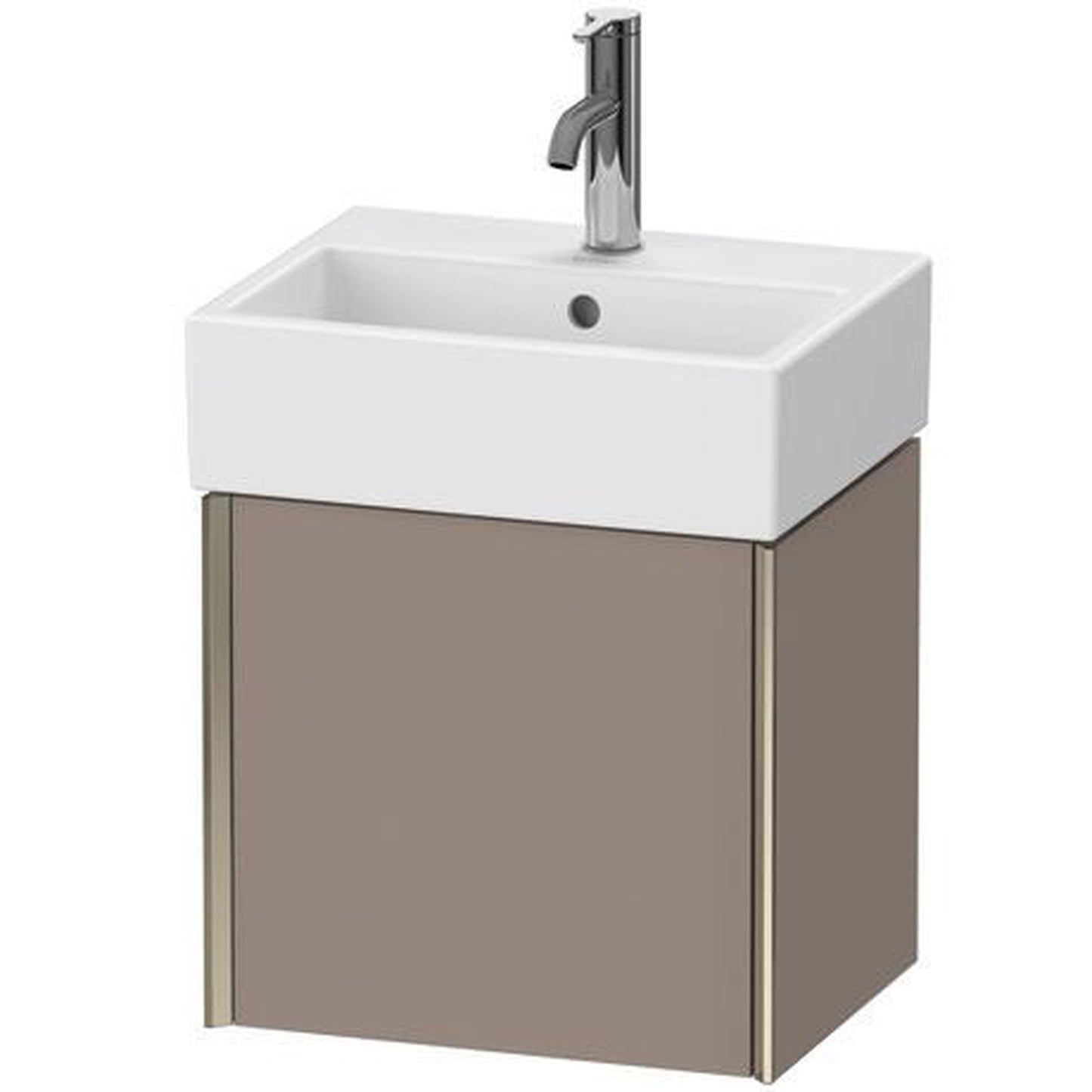 Duravit Xviu 17" x 16" x 13" One Door Wall-Mount Vanity Unit With Right Hinge, Basalt Matt (XV4231RB143)