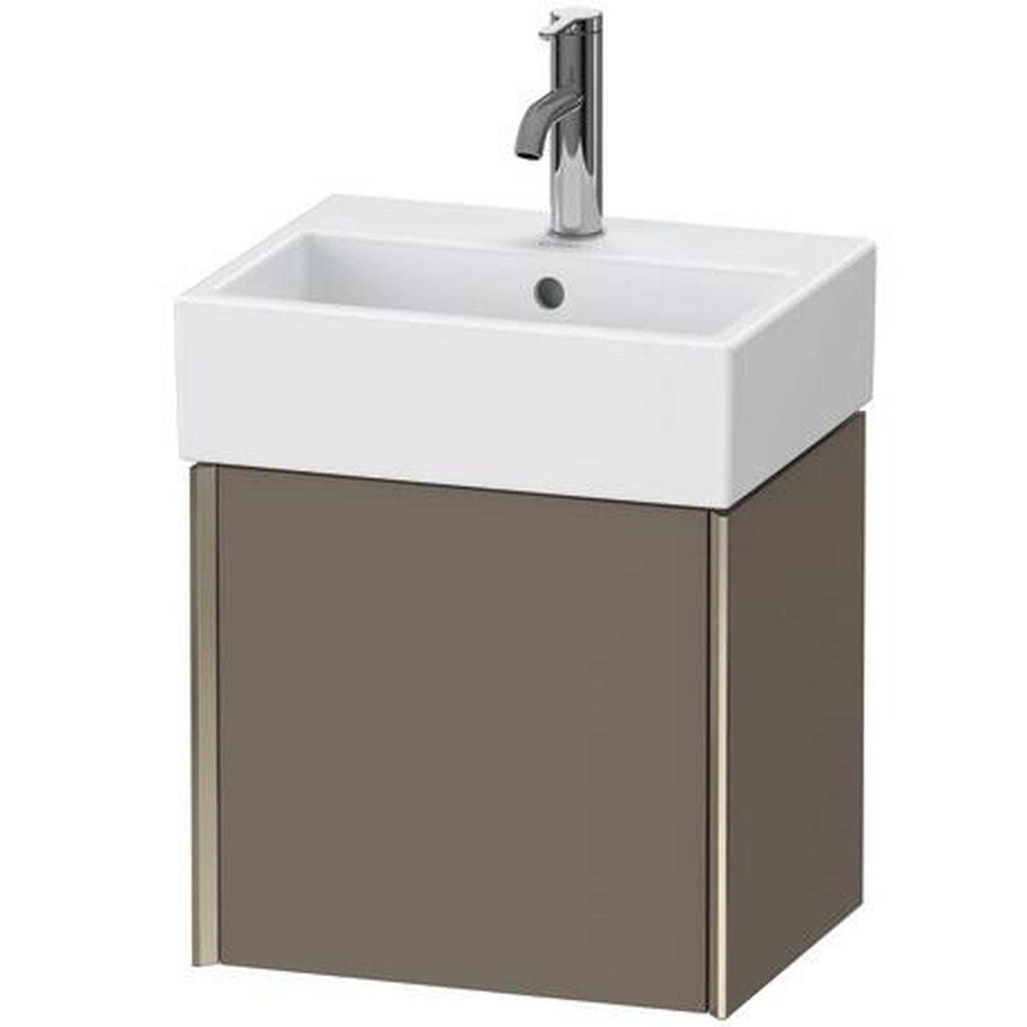 Duravit Xviu 17" x 16" x 13" One Door Wall-Mount Vanity Unit With Right Hinge, Flannel Grey Satin Matt Lacquer (XV4231RB190)