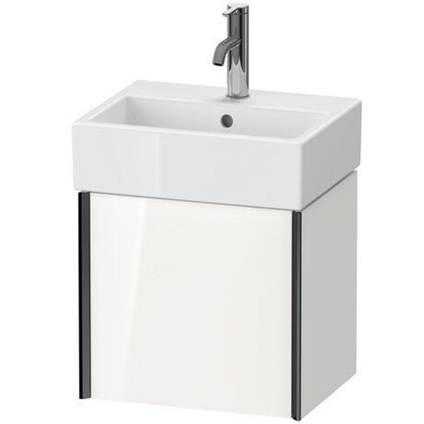 Duravit Xviu 17" x 16" x 13" One Door Wall-Mount Vanity Unit With Right Hinge, White High Gloss Lacquer (XV4231RB285)