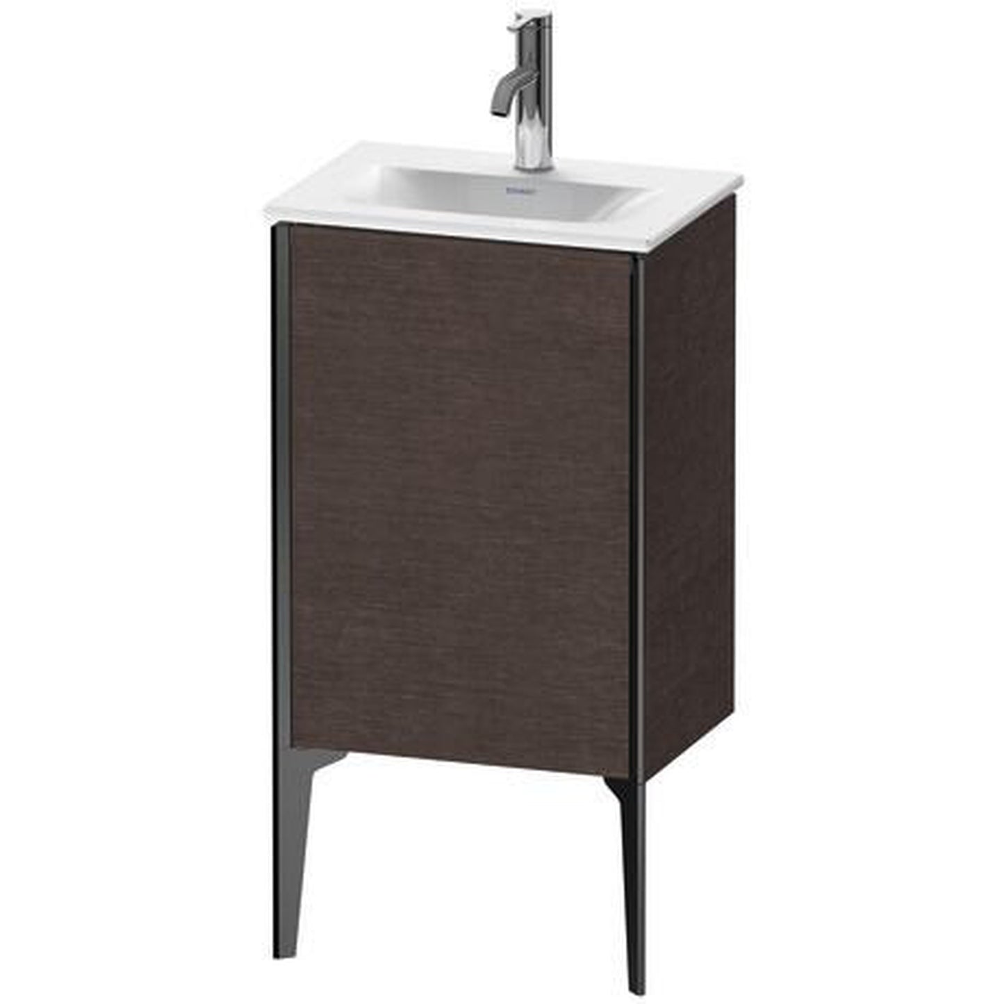 Duravit Xviu 17" x 23" x 12" One Door Floorstanding Vanity Unit With Left Hinge, Brushed Dark Oak Real Wood Veneer (XV4068LB272)