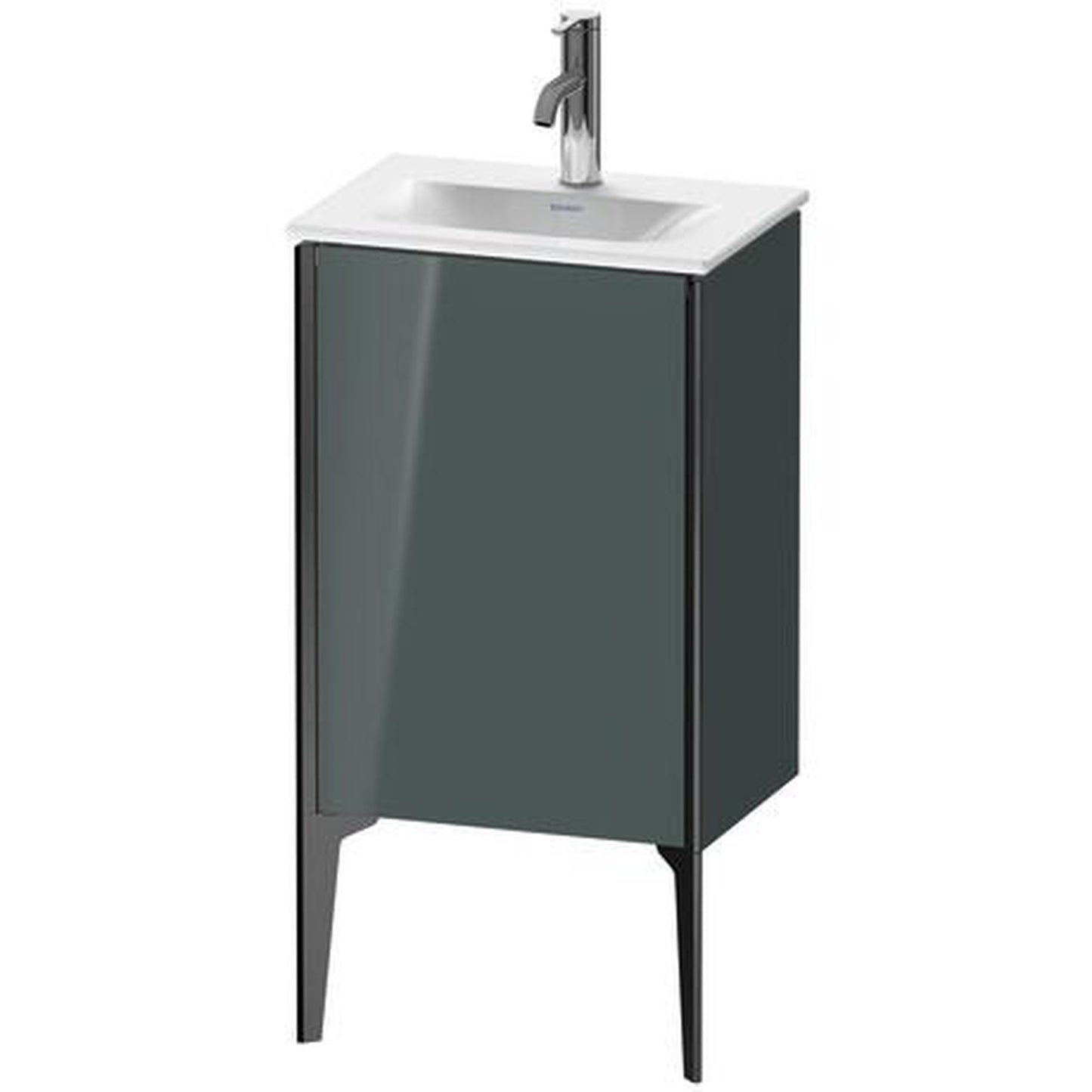 Duravit Xviu 17" x 23" x 12" One Door Floorstanding Vanity Unit With Left Hinge, Dolomiti Grey High Gloss Lacquer (XV4068LB238)