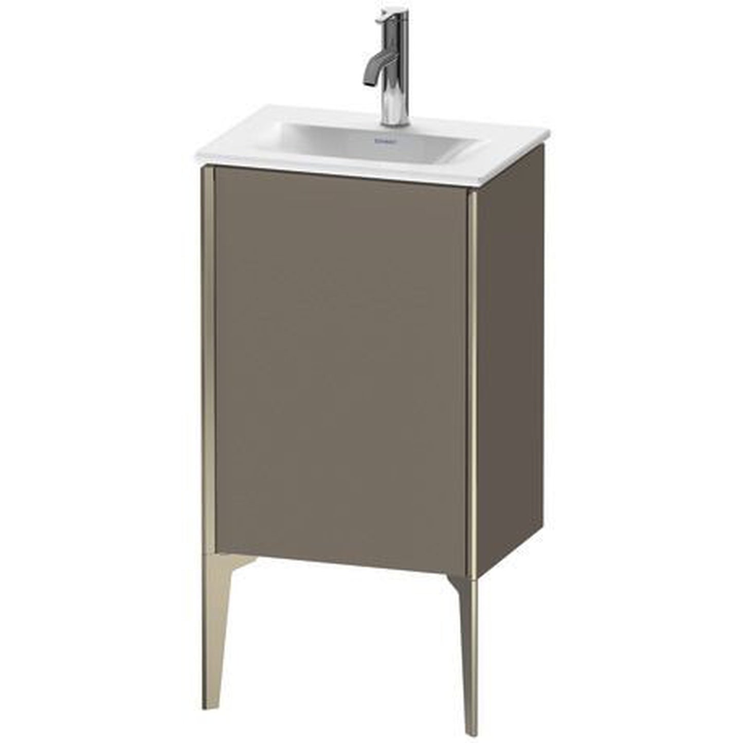 Duravit Xviu 17" x 23" x 12" One Door Floorstanding Vanity Unit With Left Hinge, Flannel Grey Satin Matt Lacquer (XV4068LB190)