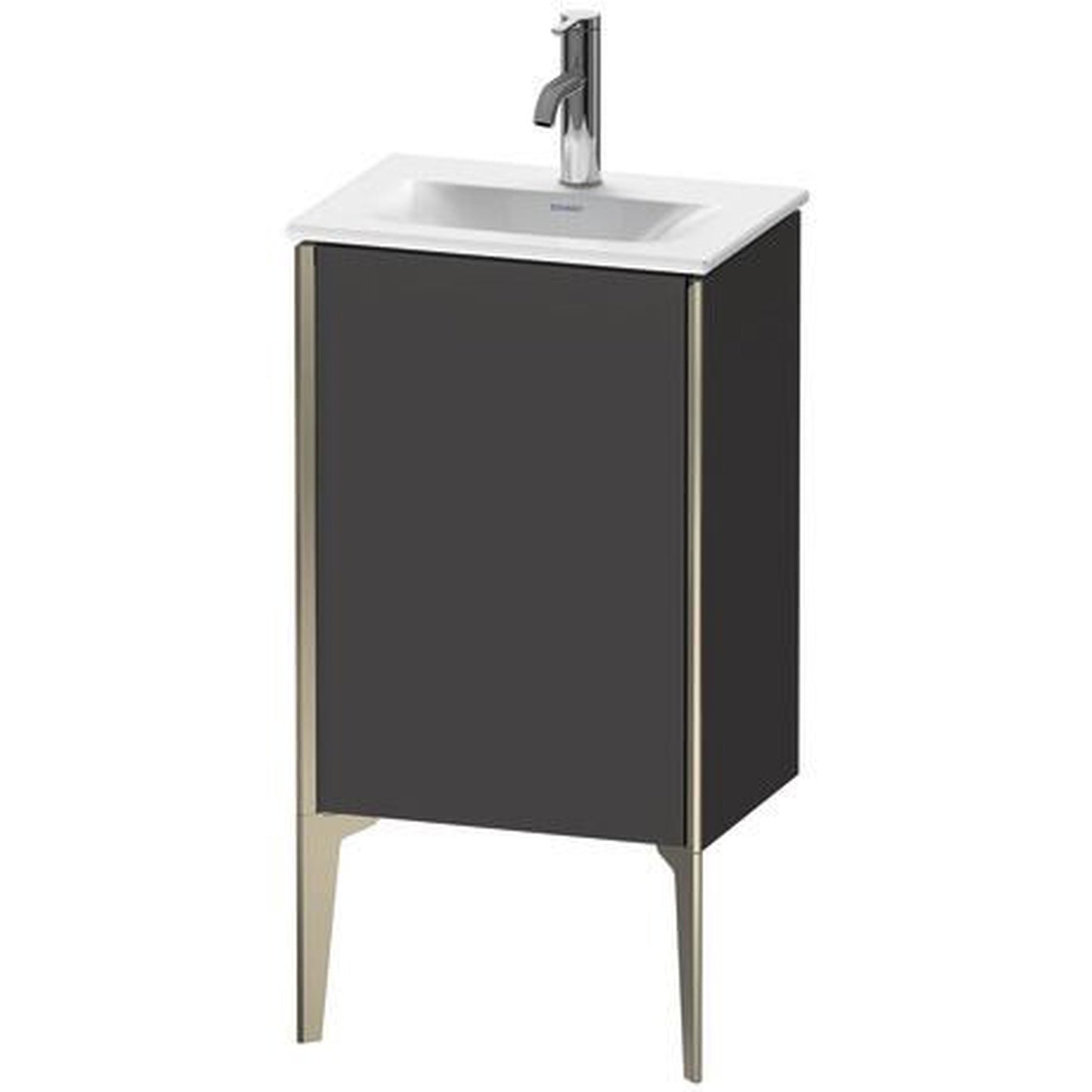Duravit Xviu 17" x 23" x 12" One Door Floorstanding Vanity Unit With Left Hinge, Graphite Super Matt (XV4068LB180)