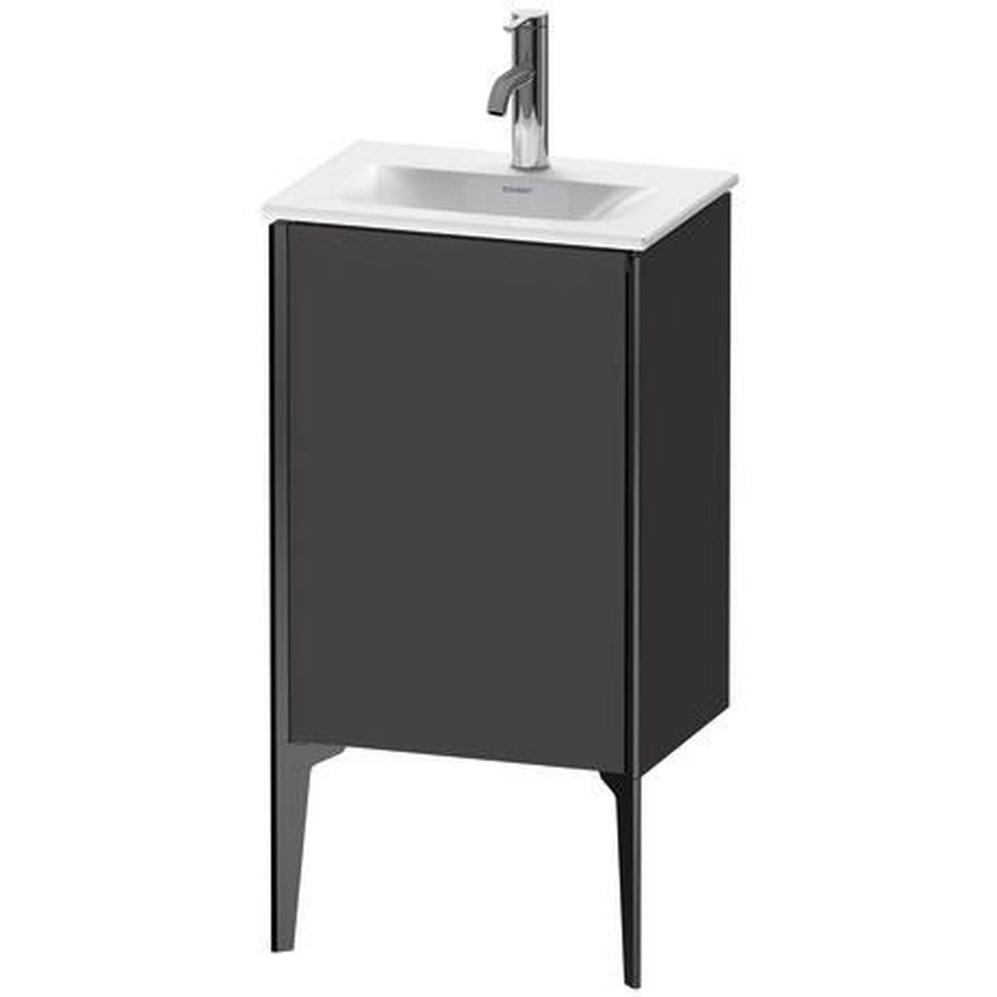 Duravit Xviu 17" x 23" x 12" One Door Floorstanding Vanity Unit With Left Hinge, Graphite Super Matt (XV4068LB280)