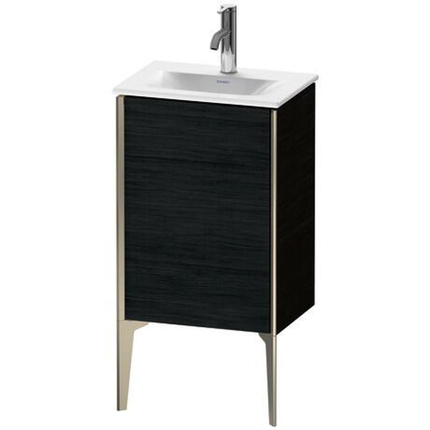 Duravit Xviu 17" x 23" x 12" One Door Floorstanding Vanity Unit With Left Hinge, Oak Black (XV4068LB116)
