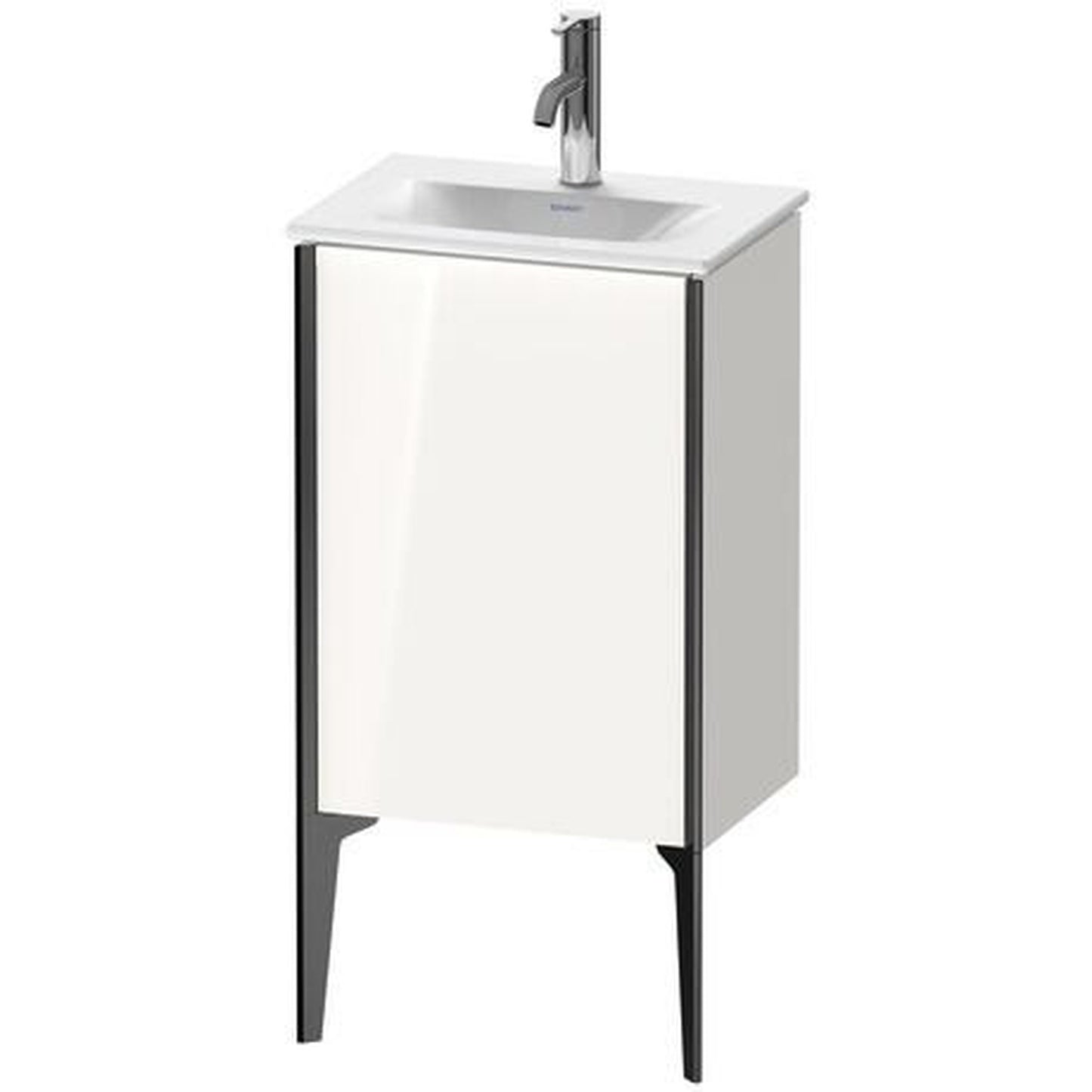 Duravit Xviu 17" x 23" x 12" One Door Floorstanding Vanity Unit With Left Hinge, White High Gloss Lacquer (XV4068LB285)