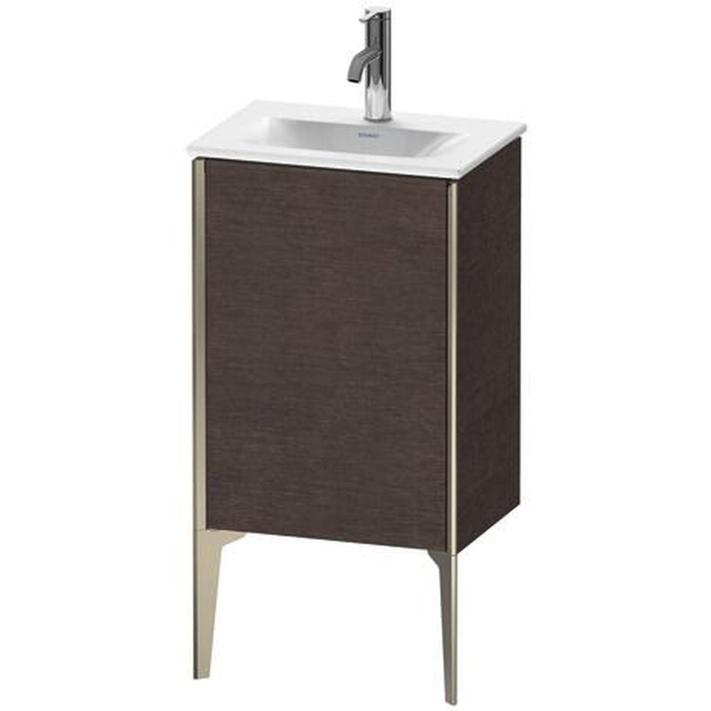 Duravit Xviu 17" x 23" x 12" One Door Floorstanding Vanity Unit With Right Hinge, Brushed Dark Oak Real Wood Veneer (XV4068RB172)