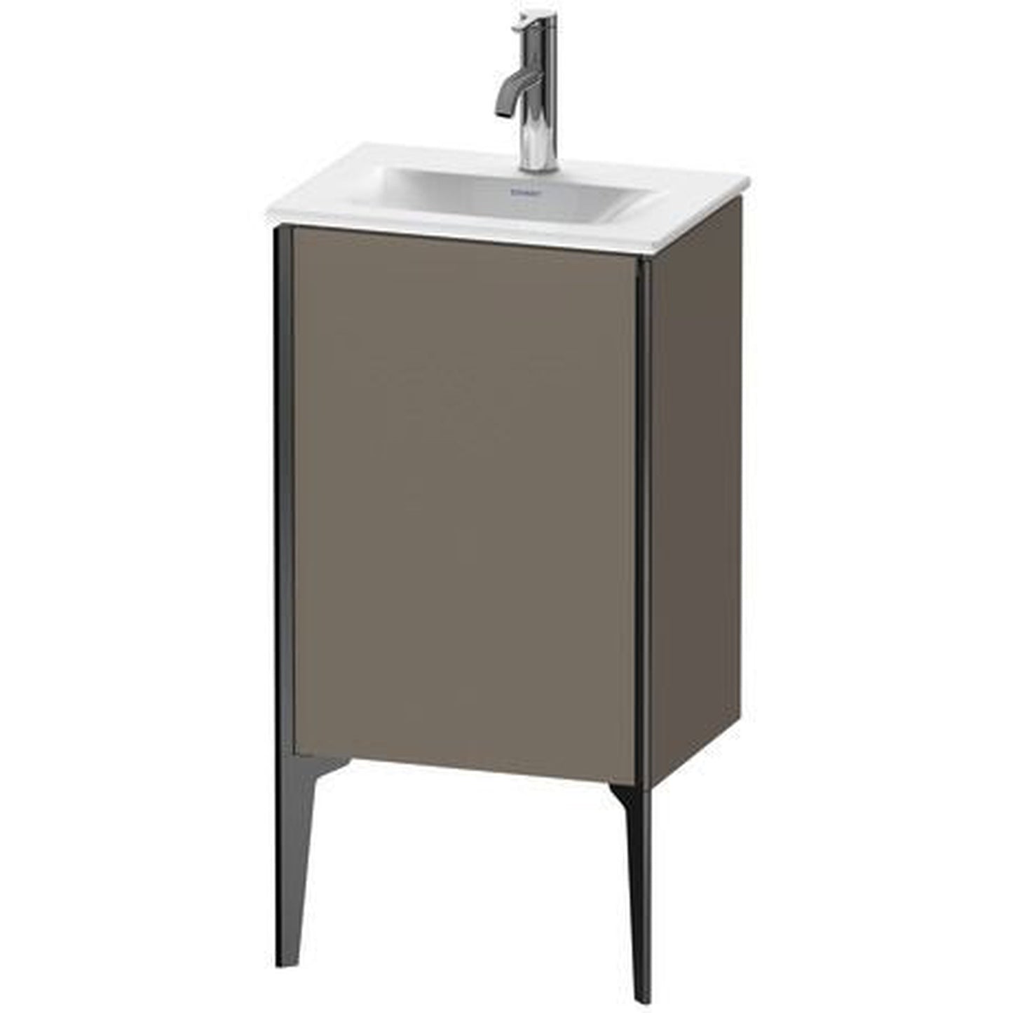 Duravit Xviu 17" x 23" x 12" One Door Floorstanding Vanity Unit With Right Hinge, Graphite Matt (XV4068RB149)