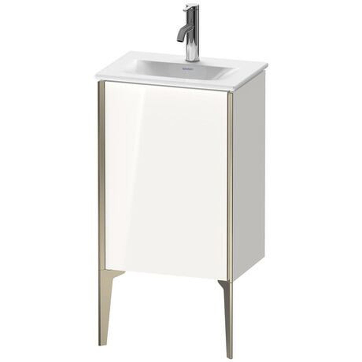 Duravit Xviu 17" x 23" x 12" One Door Floorstanding Vanity Unit With Right Hinge, White High Gloss Lacquer (XV4068RB185)