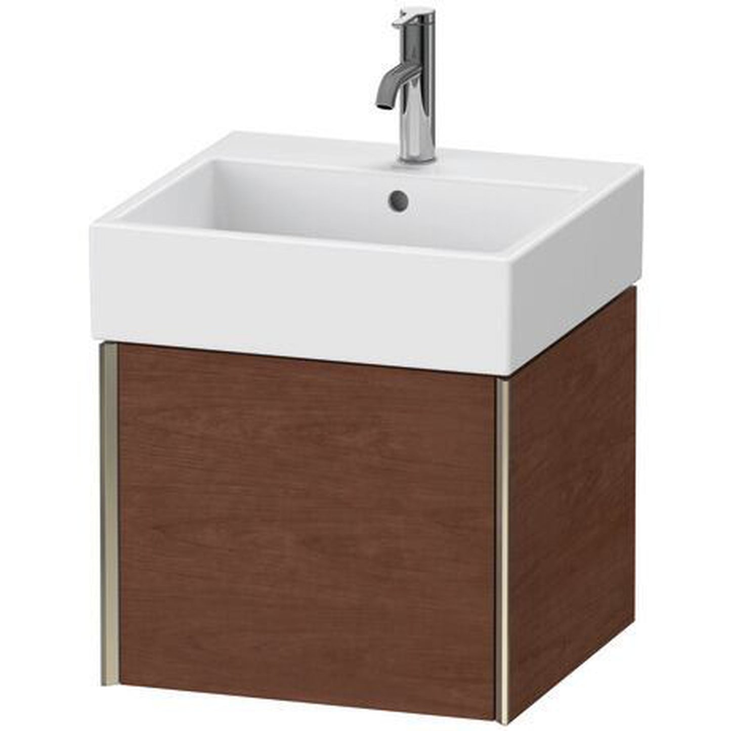 Duravit Xviu 19" x 16" x 18" One Drawer Wall-Mount Vanity Unit, American Walnut (XV42330B113)