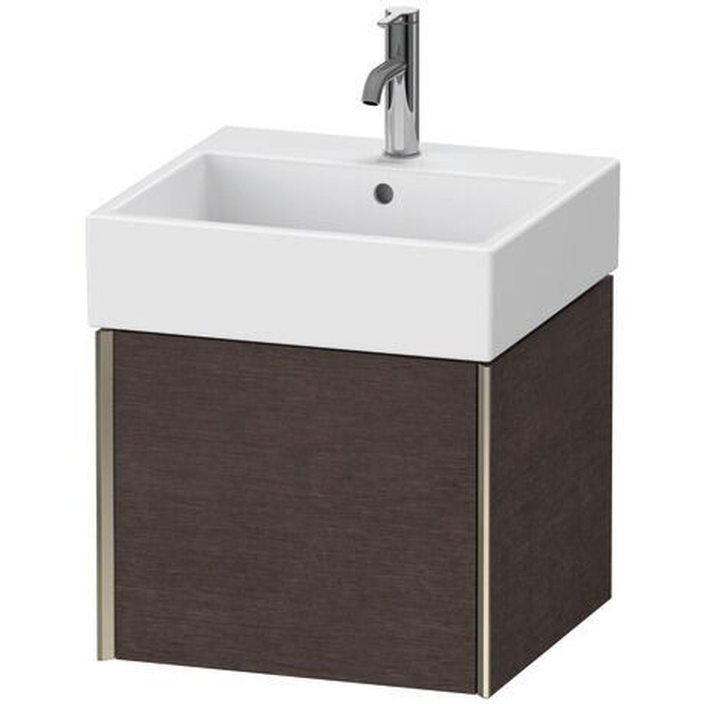 Duravit Xviu 19" x 16" x 18" One Drawer Wall-Mount Vanity Unit, Brushed Dark Oak Real Wood Veneer (XV42330B172)