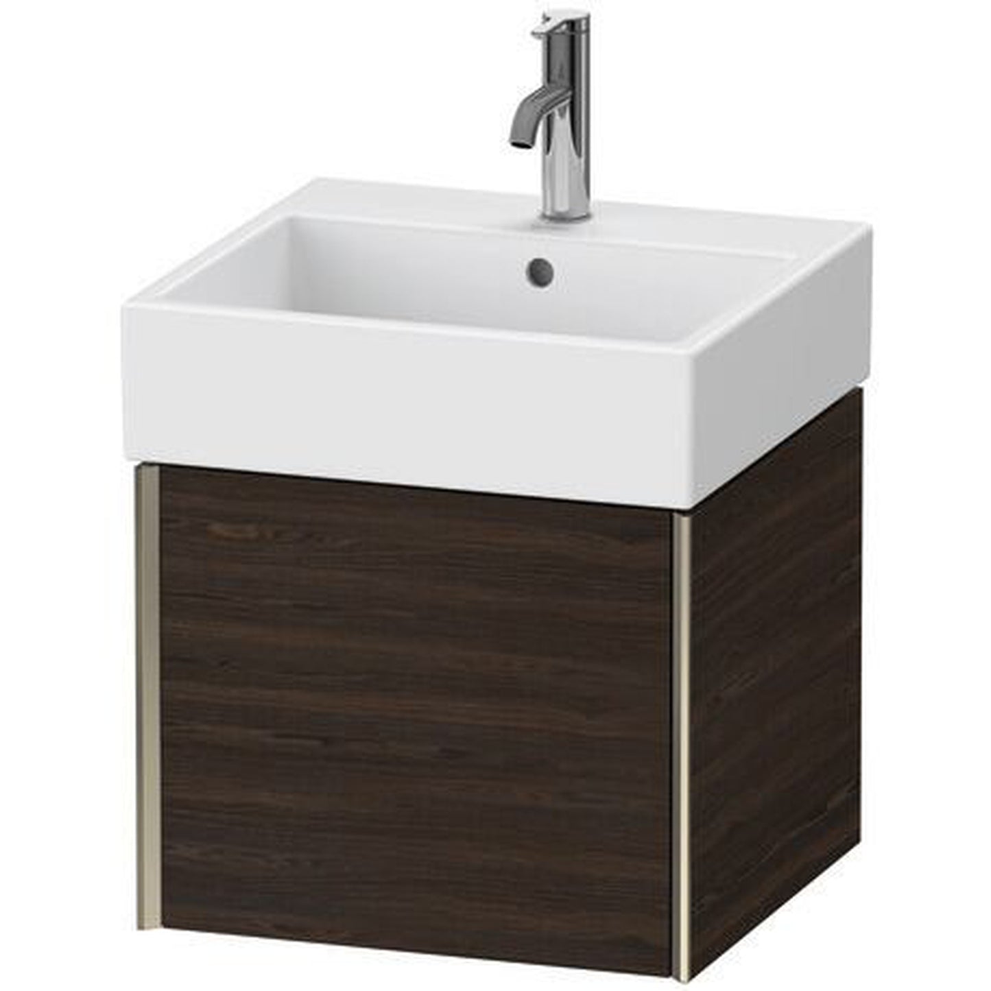 Duravit Xviu 19" x 16" x 18" One Drawer Wall-Mount Vanity Unit, Brushed Walnut Real Wood Veneer (XV42330B169)