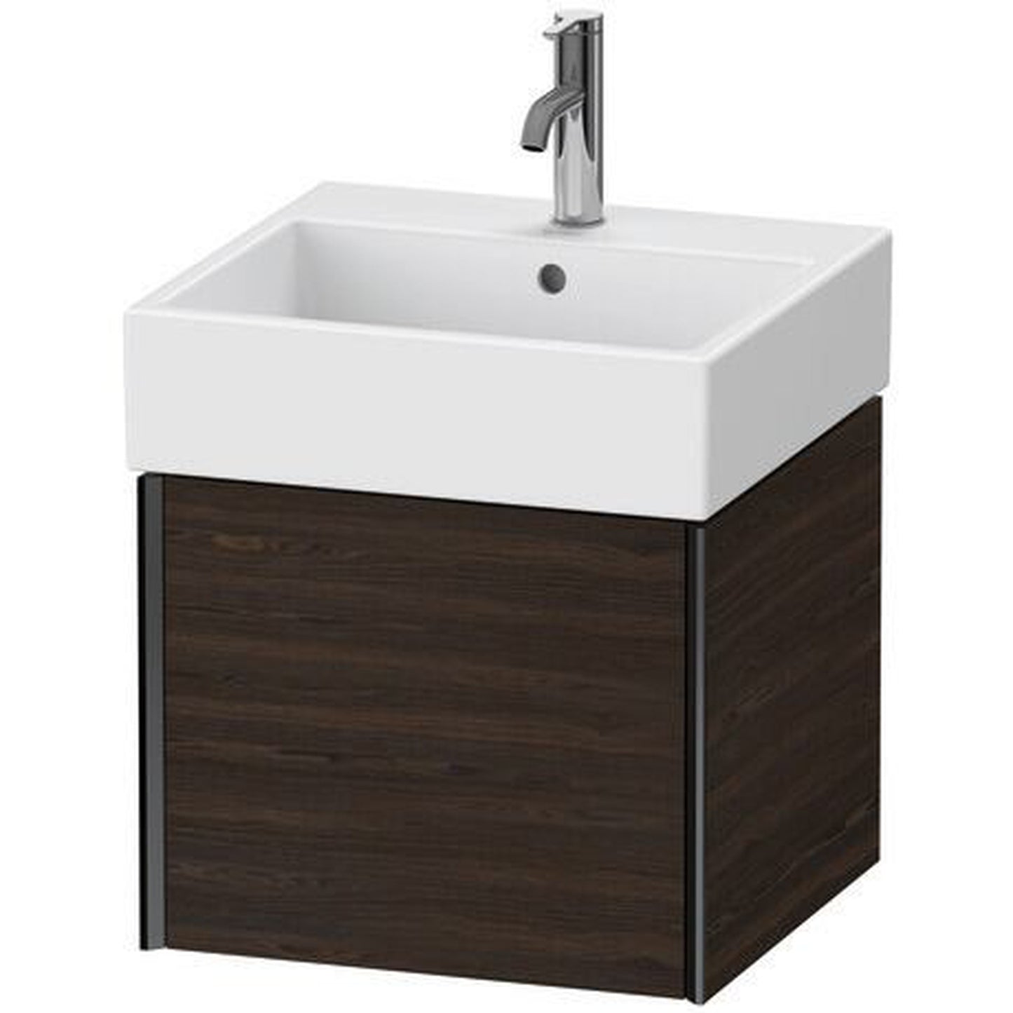 Duravit Xviu 19" x 16" x 18" One Drawer Wall-Mount Vanity Unit, Brushed Walnut Real Wood Veneer (XV42330B269)