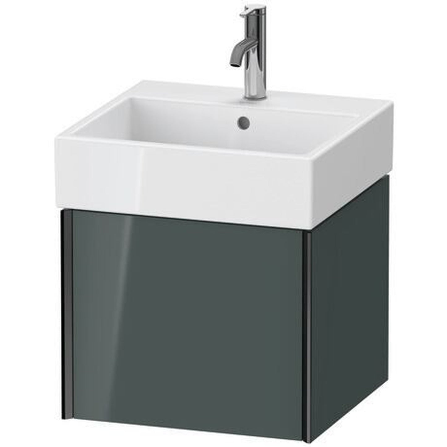 Duravit Xviu 19" x 16" x 18" One Drawer Wall-Mount Vanity Unit, Dolomiti Grey High Gloss Lacquer (XV42330B238)