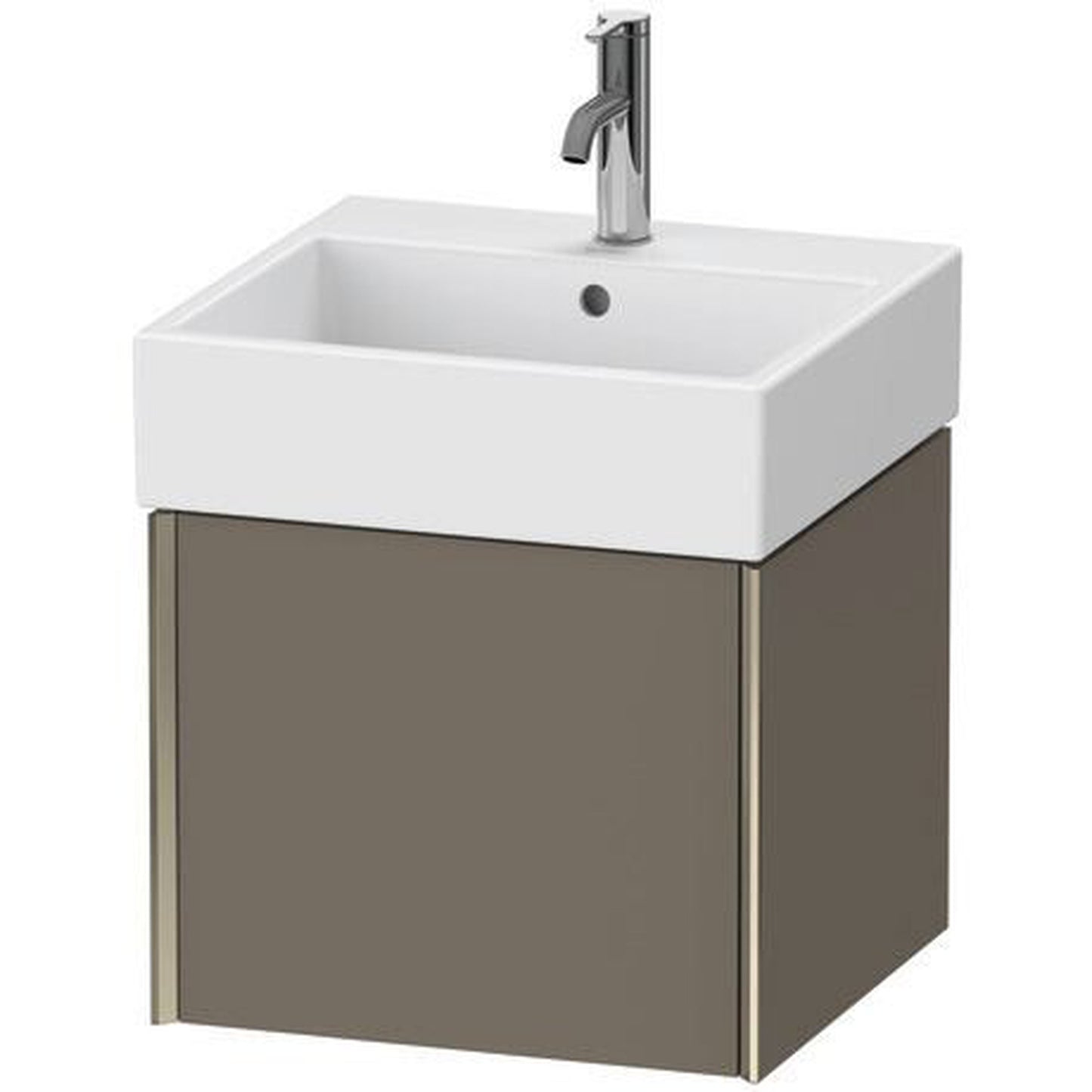 Duravit Xviu 19" x 16" x 18" One Drawer Wall-Mount Vanity Unit, Flannel Grey Satin Matt Lacquer (XV42330B190)