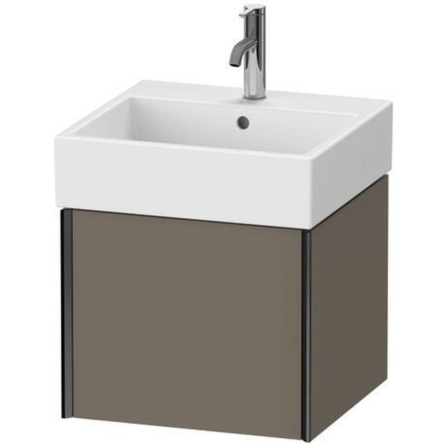 Duravit Xviu 19" x 16" x 18" One Drawer Wall-Mount Vanity Unit, Flannel Grey Satin Matt Lacquer (XV42330B290)
