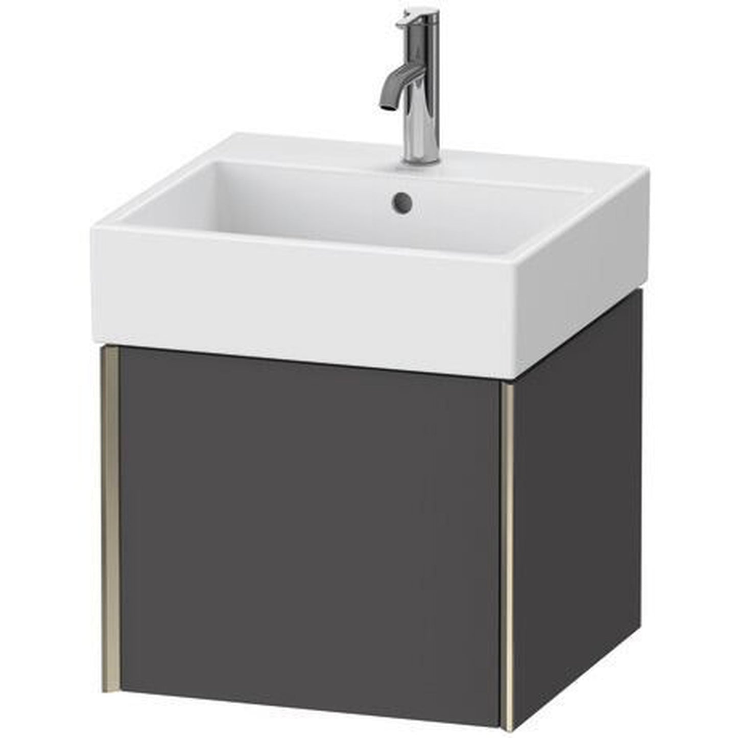 Duravit Xviu 19" x 16" x 18" One Drawer Wall-Mount Vanity Unit, Graphite Matt (XV42330B149)