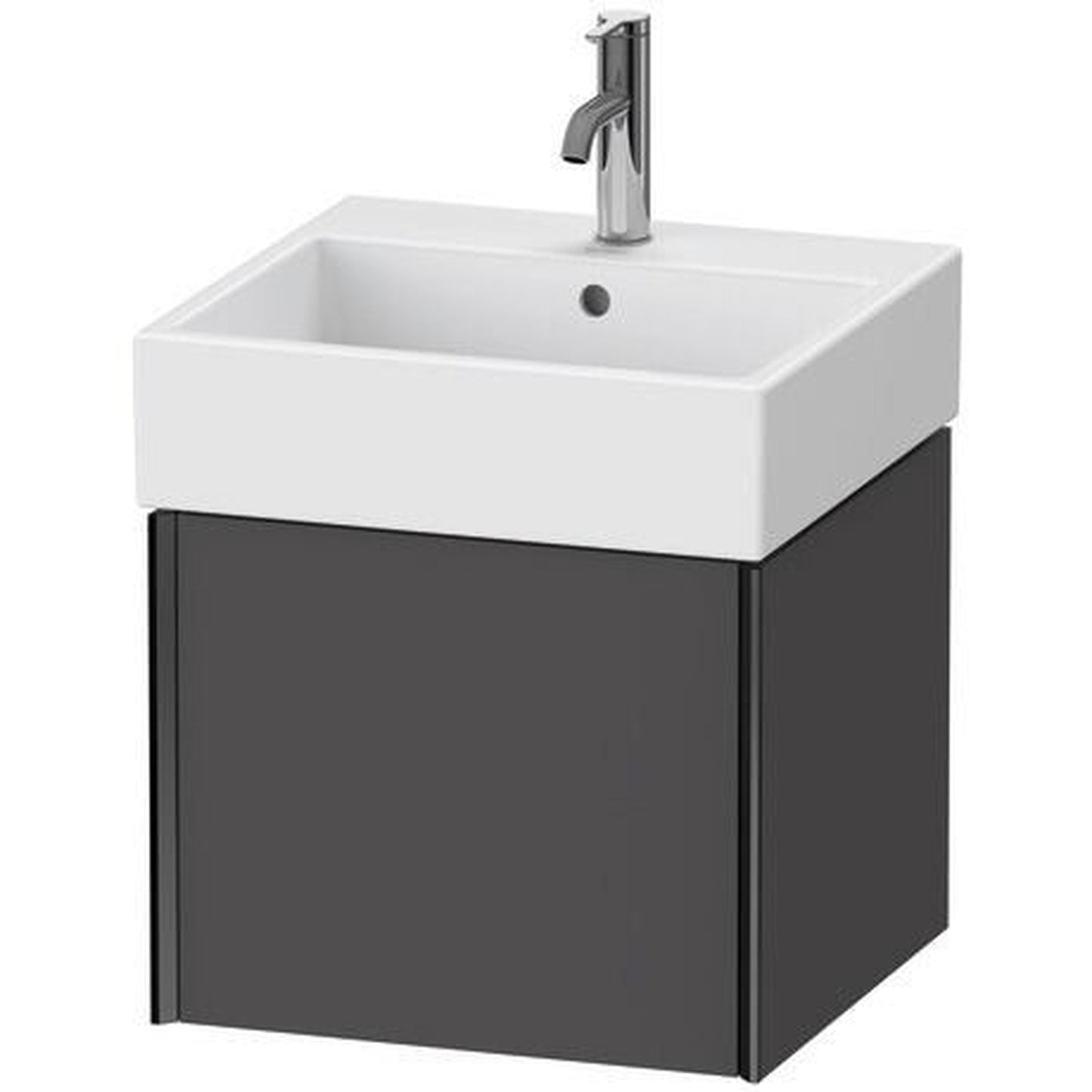 Duravit Xviu 19" x 16" x 18" One Drawer Wall-Mount Vanity Unit, Graphite Matt (XV42330B249)