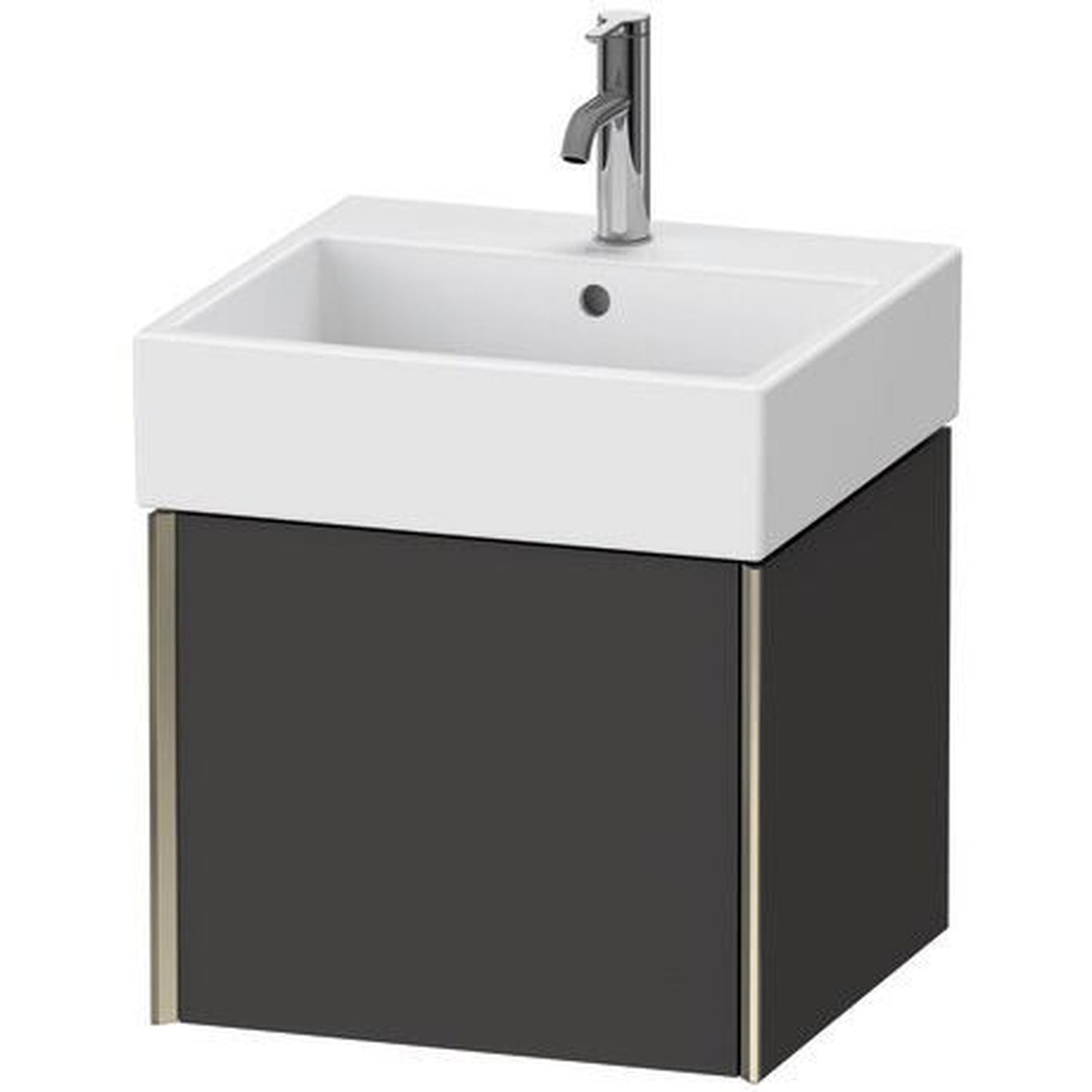 Duravit Xviu 19" x 16" x 18" One Drawer Wall-Mount Vanity Unit, Graphite Super Matt (XV42330B180)