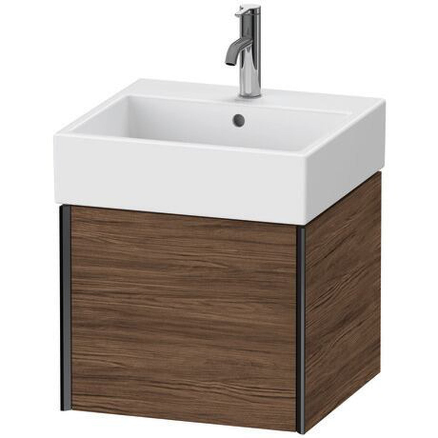 Duravit Xviu 19" x 16" x 18" One Drawer Wall-Mount Vanity Unit, Walnut Dark (XV42330B221)