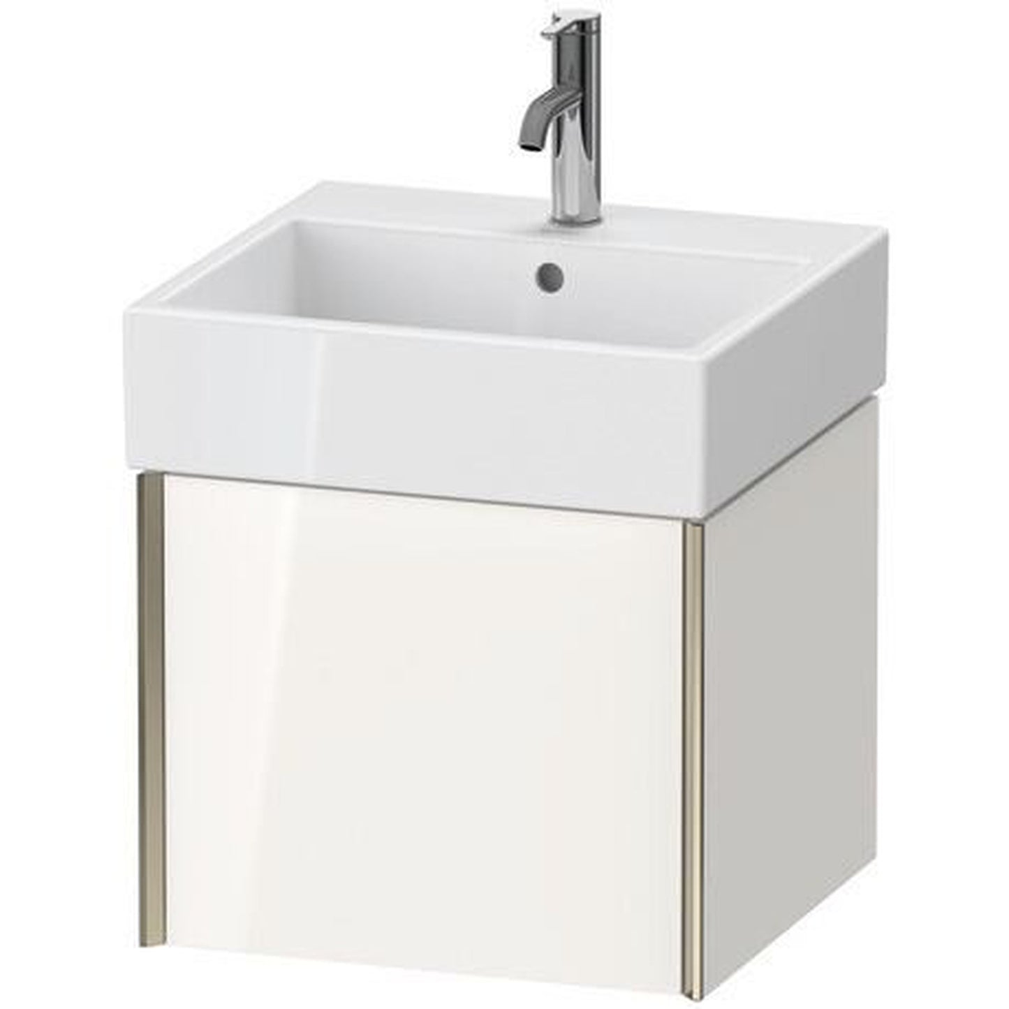 Duravit Xviu 19" x 16" x 18" One Drawer Wall-Mount Vanity Unit, White High Gloss Lacquer (XV42330B185)