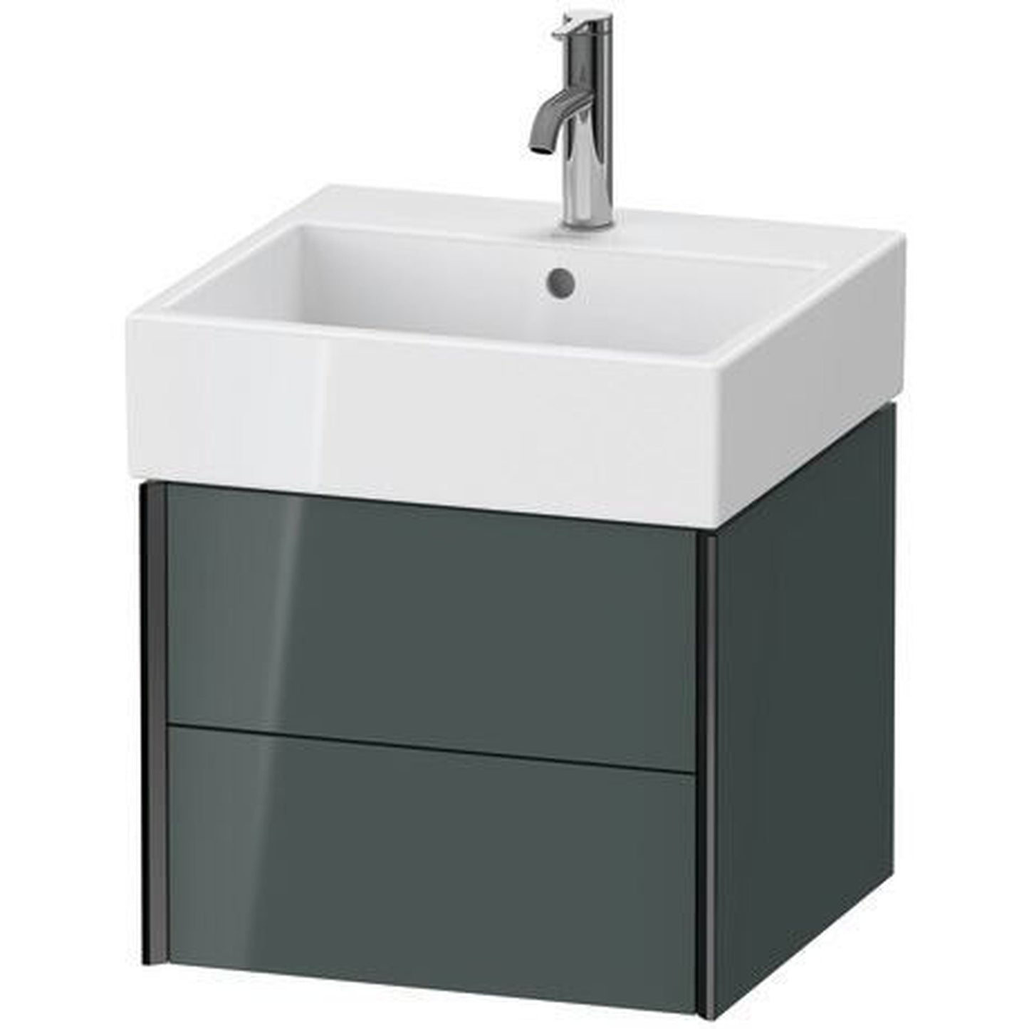 Duravit Xviu 19" x 16" x 18" Two Drawer Wall-Mount Vanity Unit, Dolomiti Grey High Gloss Lacquer (XV43330B238)