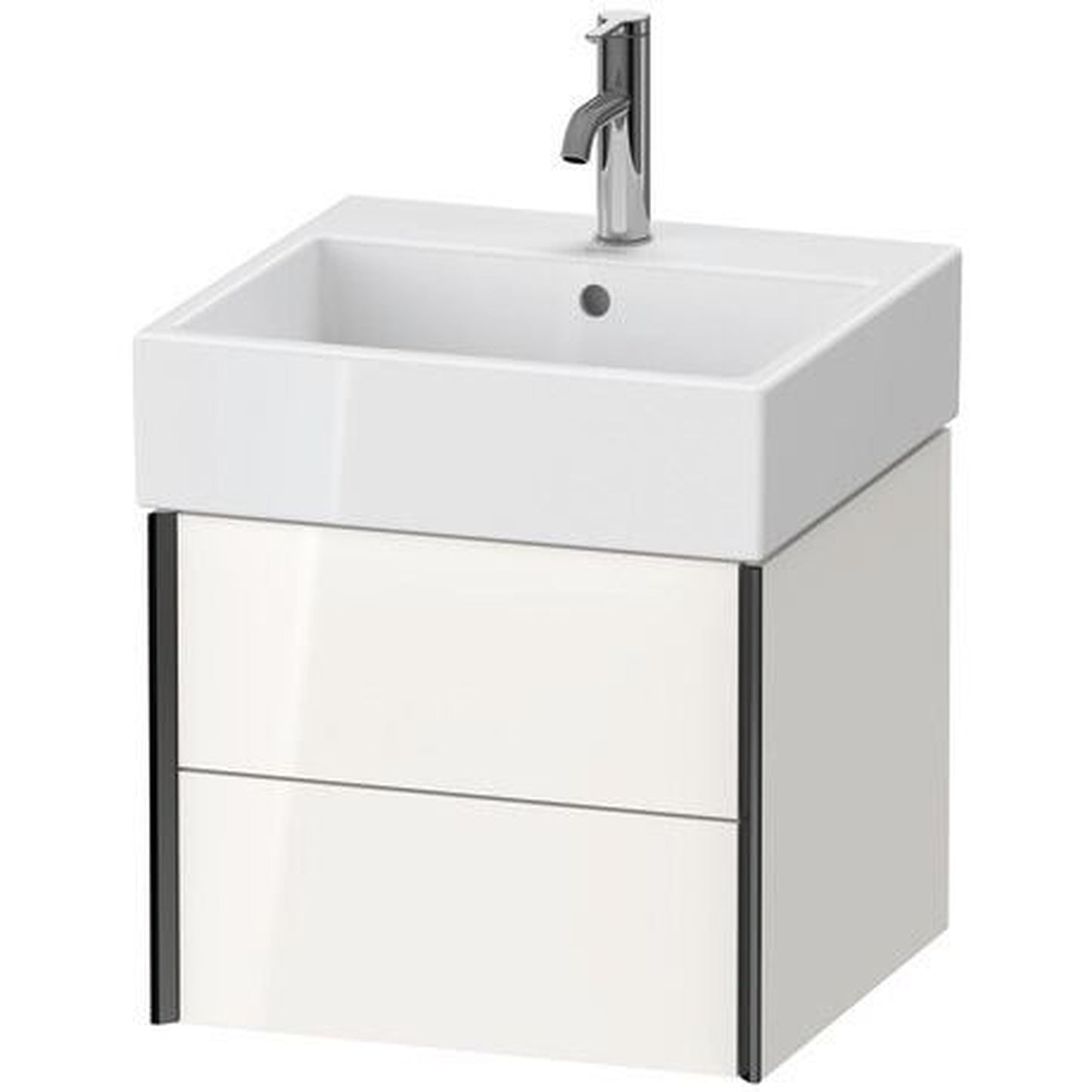 Duravit Xviu 19" x 16" x 18" Two Drawer Wall-Mount Vanity Unit, White High Gloss Lacquer (XV43330B285)