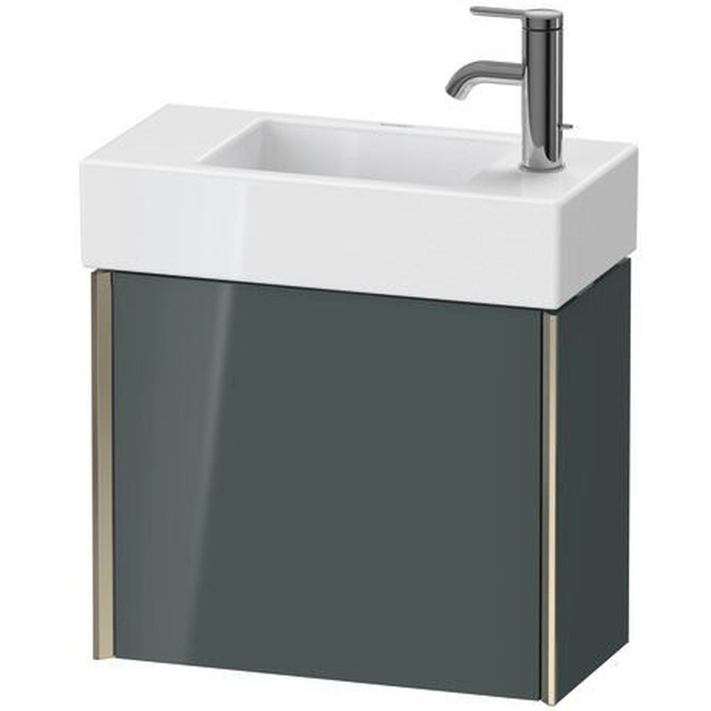 Duravit Xviu 19" x 16" x 9" One Door Wall-Mount Vanity Unit With Left Hinge, Dolomiti Grey High Gloss Lacquer (XV4232LB138)