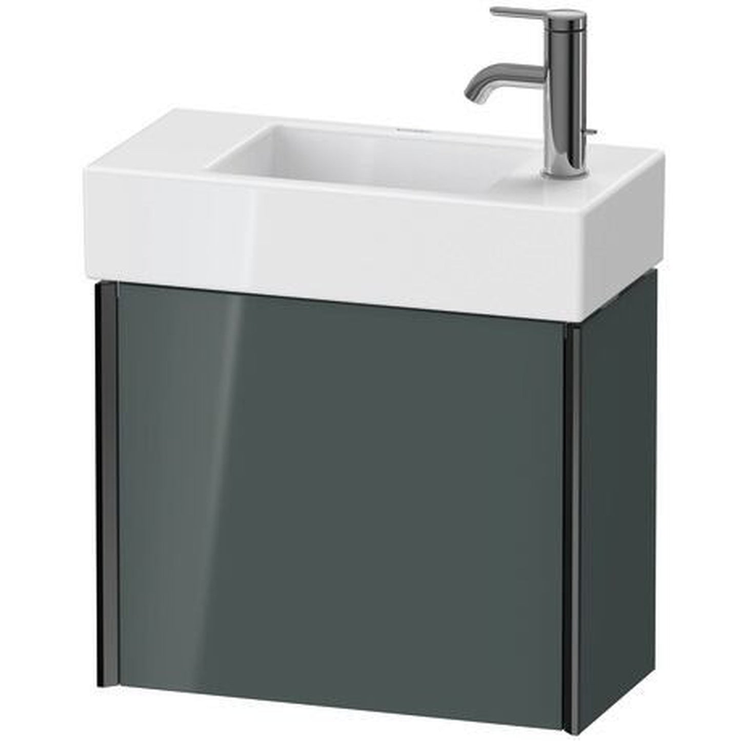 Duravit Xviu 19" x 16" x 9" One Door Wall-Mount Vanity Unit With Left Hinge, Dolomiti Grey High Gloss Lacquer (XV4232LB238)