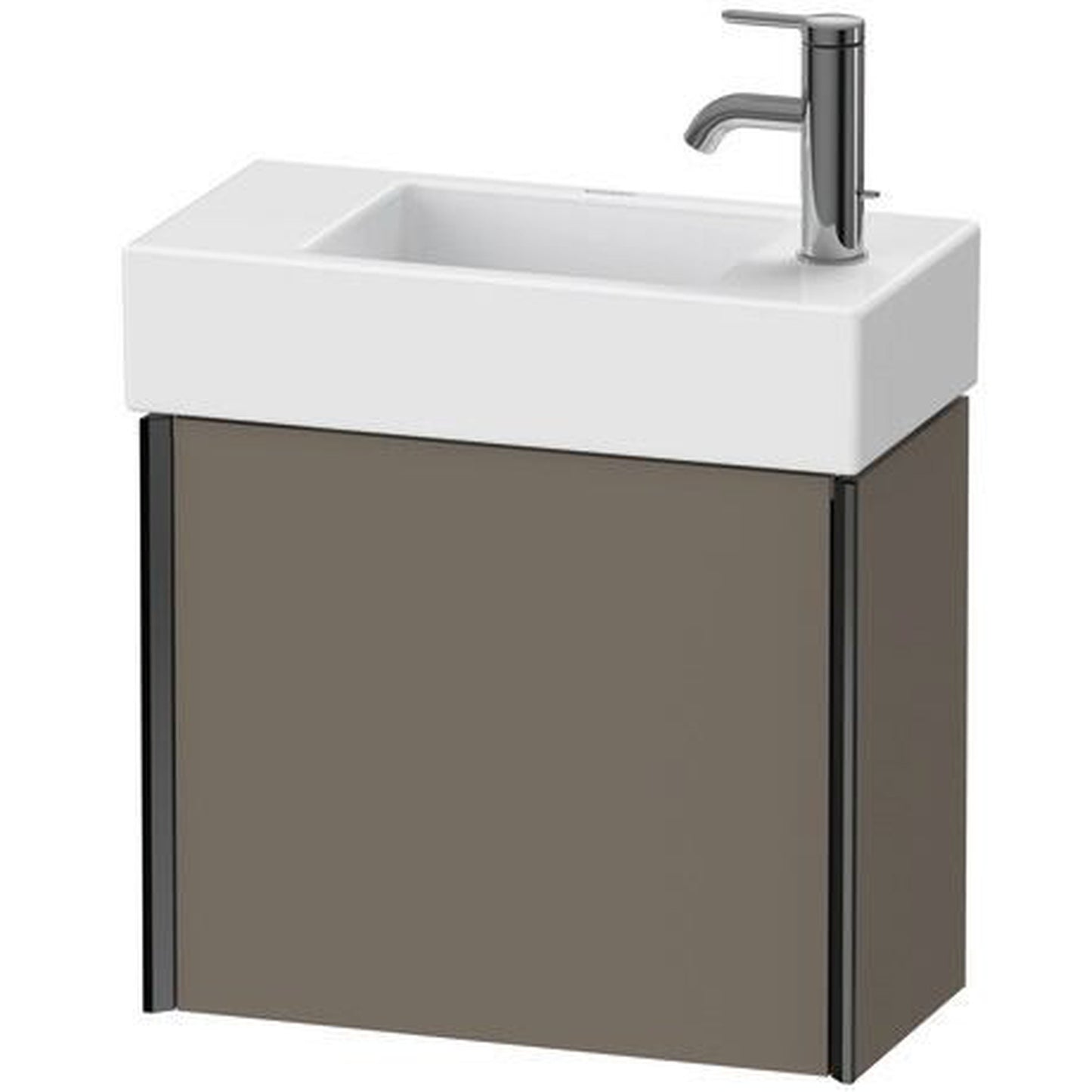 Duravit Xviu 19" x 16" x 9" One Door Wall-Mount Vanity Unit With Left Hinge, Flannel Grey Satin Matt Lacquer (XV4232LB290)