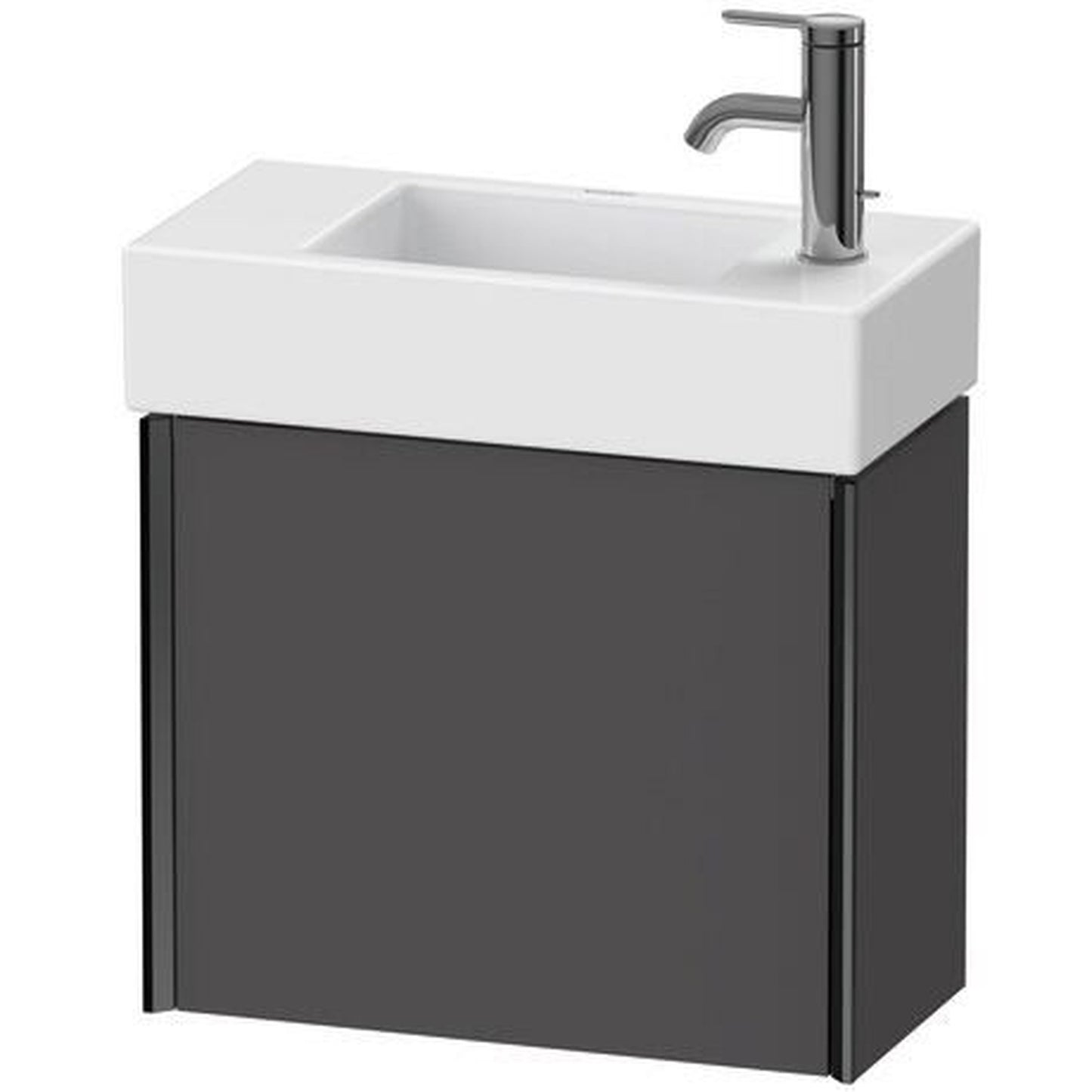Duravit Xviu 19" x 16" x 9" One Door Wall-Mount Vanity Unit With Left Hinge, Graphite Matt (XV4232LB249)