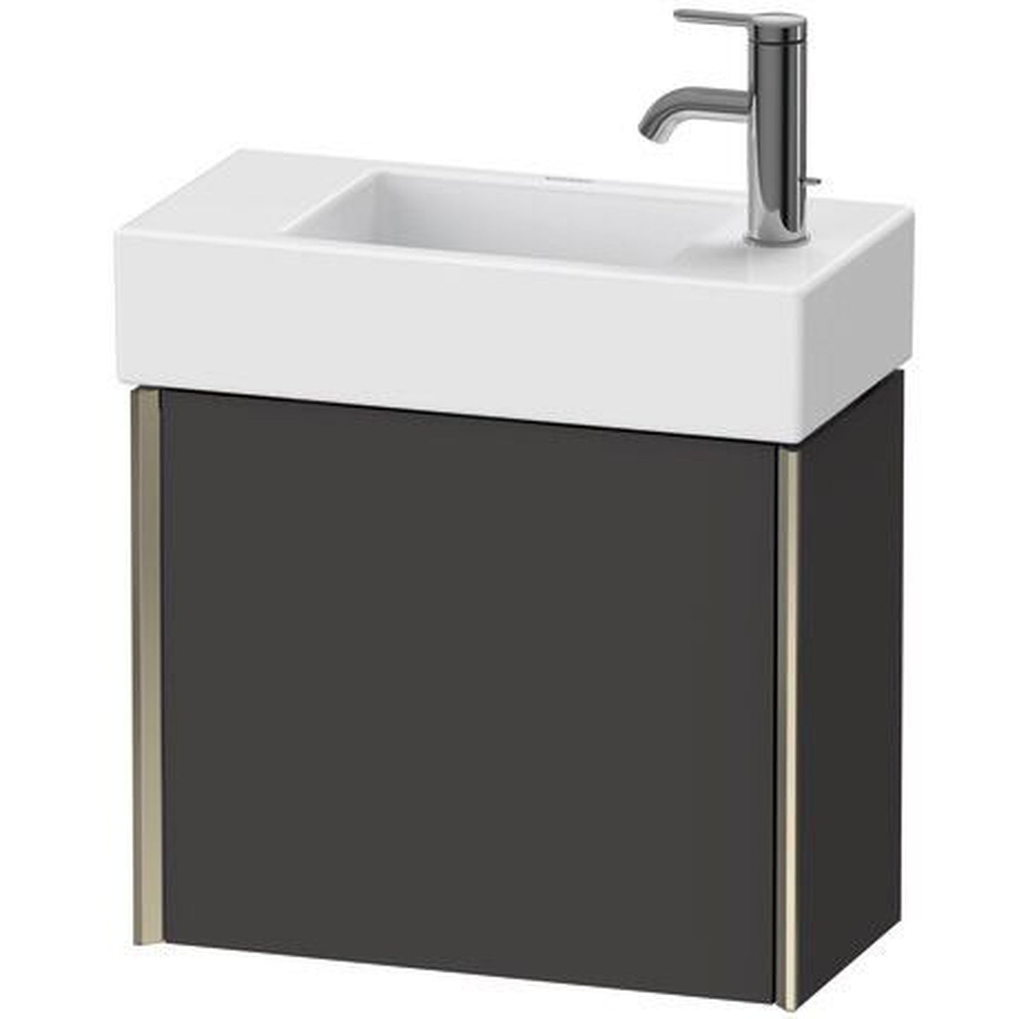 Duravit Xviu 19" x 16" x 9" One Door Wall-Mount Vanity Unit With Left Hinge, Graphite Super Matt (XV4232LB180)