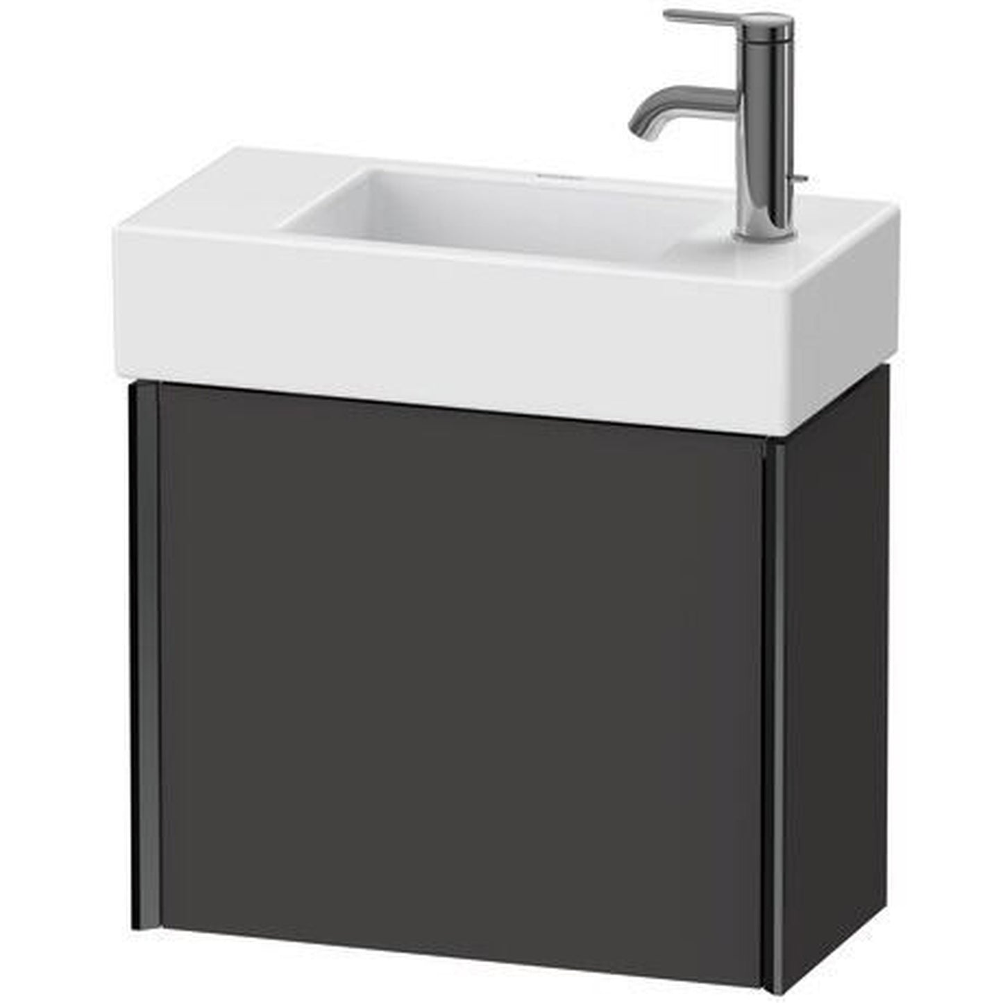 Duravit Xviu 19" x 16" x 9" One Door Wall-Mount Vanity Unit With Left Hinge, Graphite Super Matt (XV4232LB280)