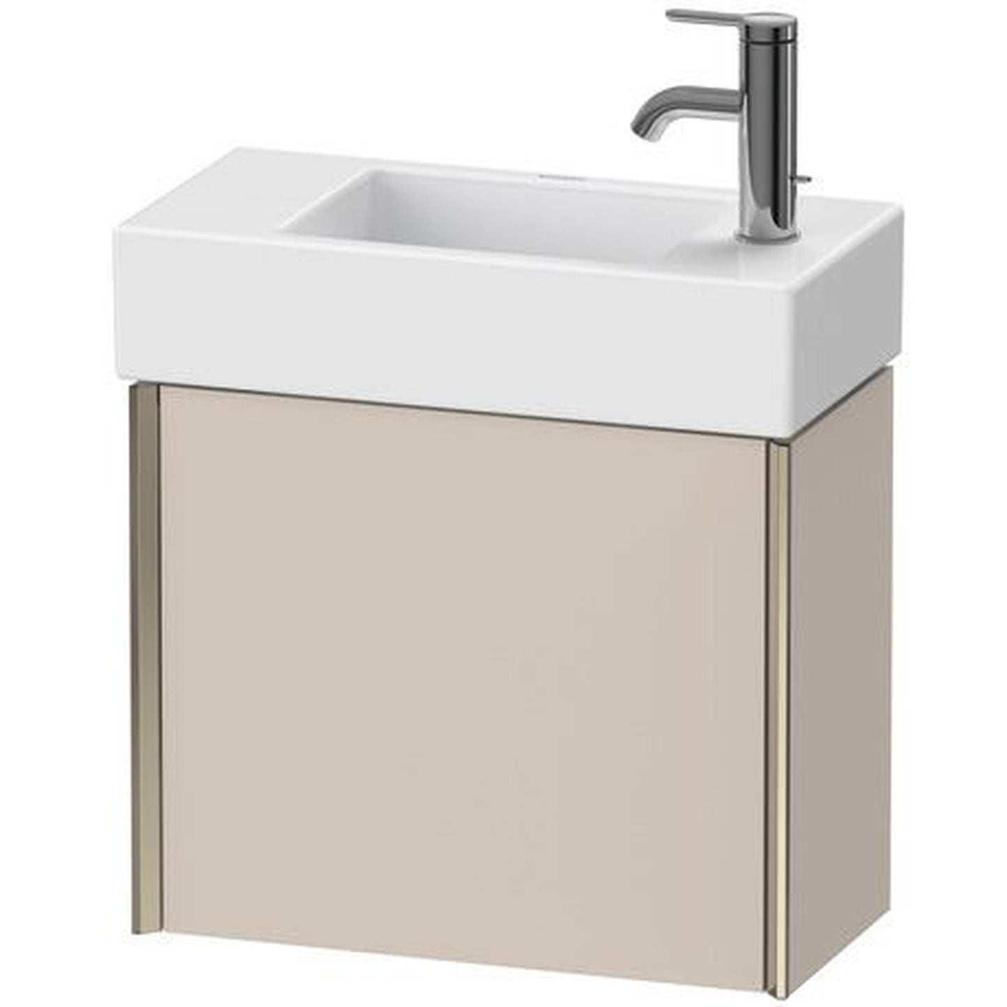 Duravit Xviu 19" x 16" x 9" One Door Wall-Mount Vanity Unit With Left Hinge, Taupe Matt (XV4232LB191)