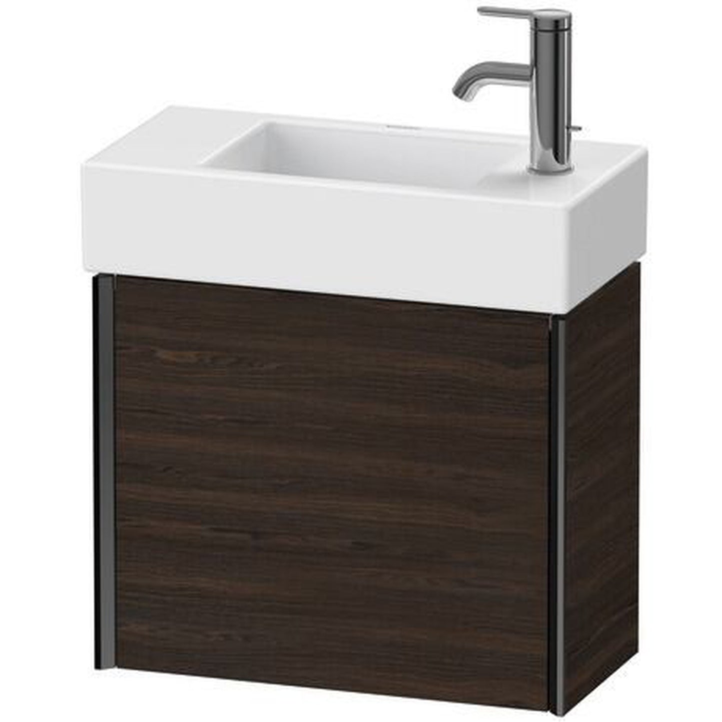 Duravit Xviu 19" x 16" x 9" One Door Wall-Mount Vanity Unit With Right Hinge, Brushed Walnut Real Wood Veneer (XV4232RB269)