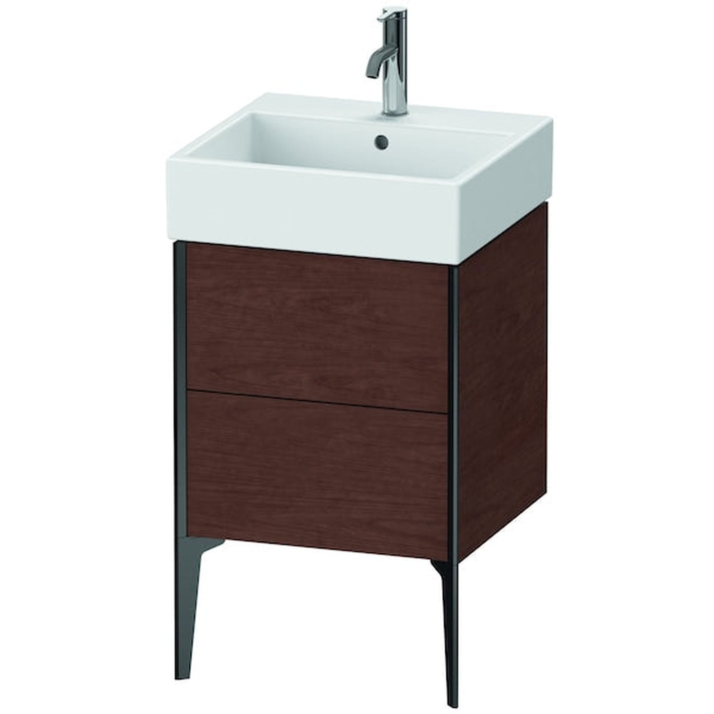 Duravit Xviu 19" x 19" x 18" Two Drawer Floorstanding Vanity Unit, American Walnut (XV45330B213)