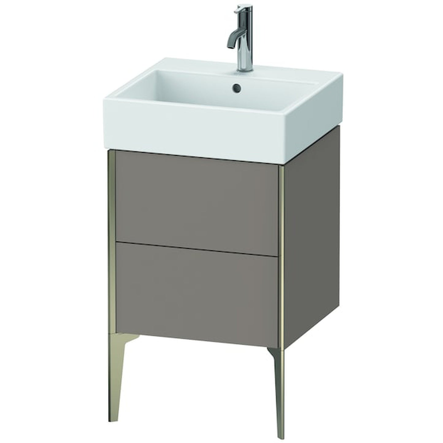Duravit Xviu 19" x 19" x 18" Two Drawer Floorstanding Vanity Unit, Basalt Matt (XV45330B143)